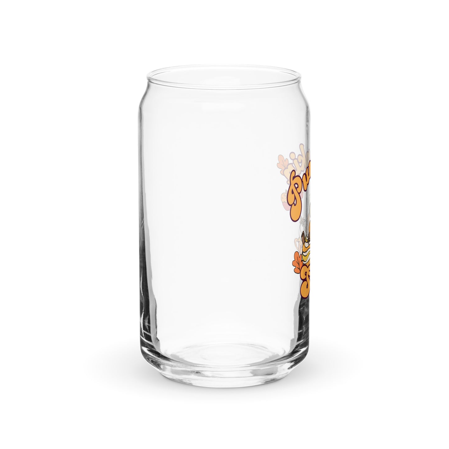 Cute Pumpkin Spice Fall Themed Can-shaped glass