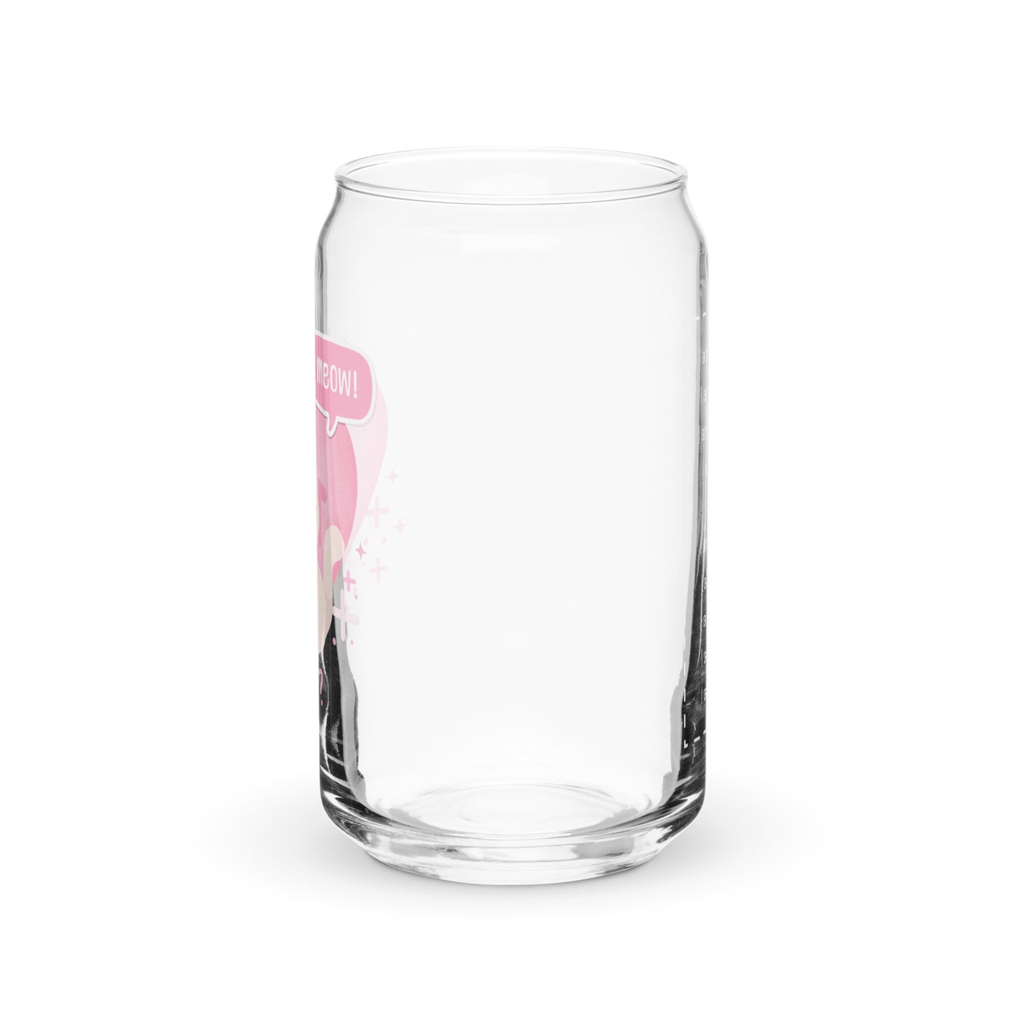 Adorable Little Korean Cartoon Kitty Meow Meow Pun Kawaii Cat Can-shaped glass