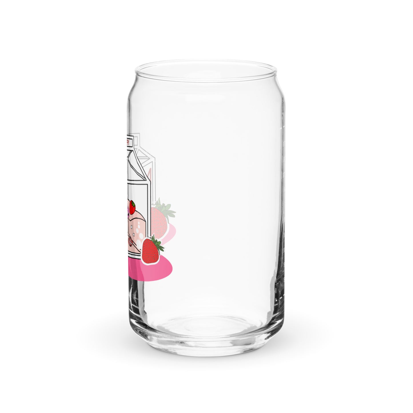 Adorable Strawberry Cow Milk Carton Cute Can-shaped glass