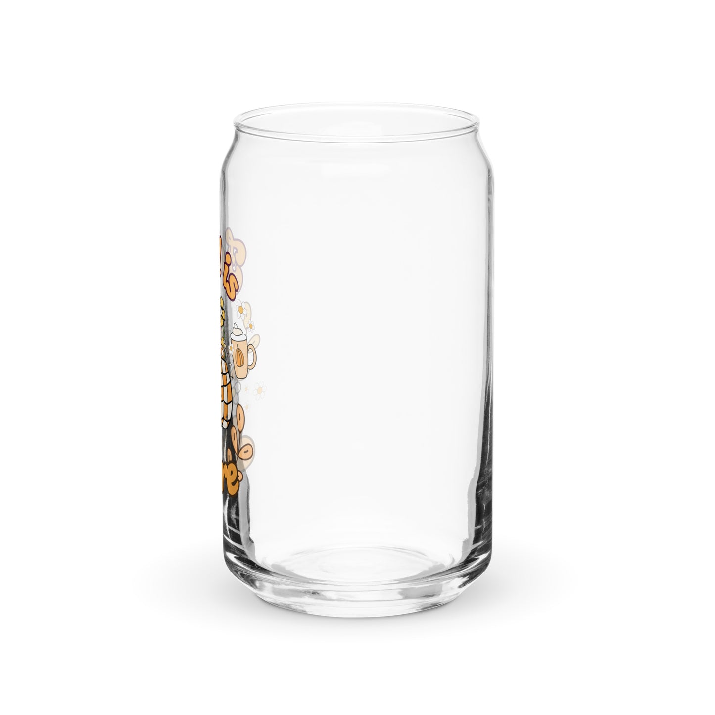 Cute Fall Is Here Pumpkin Sweets Themed Can-shaped glass