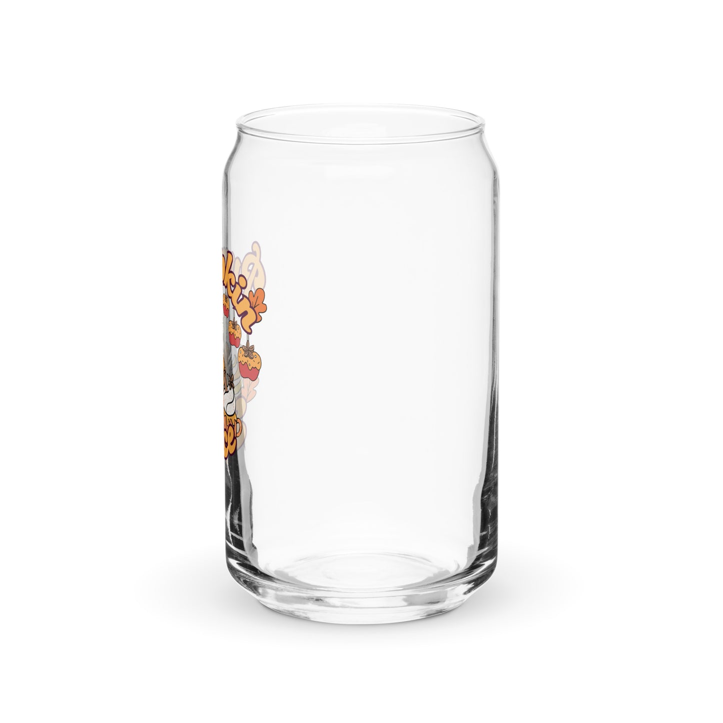 Cute Pumpkin Spice Fall Themed Can-shaped glass