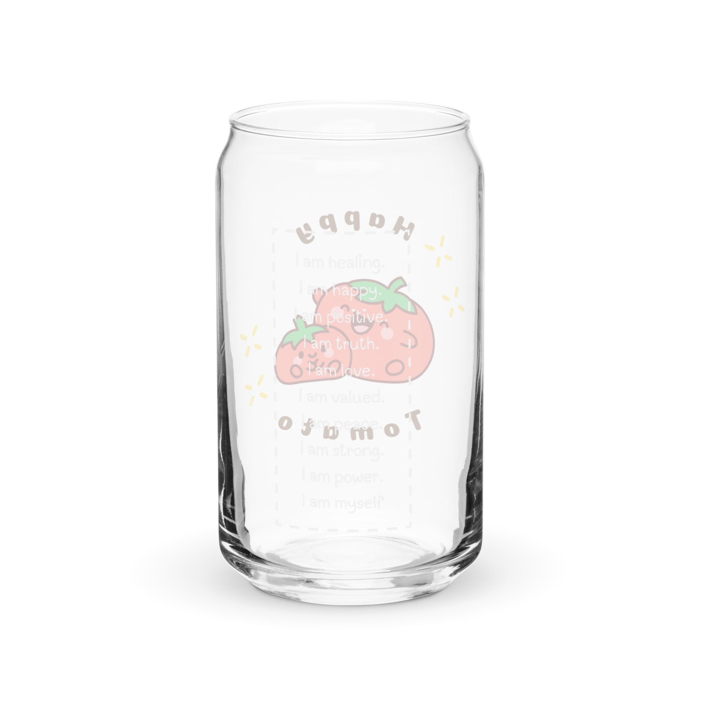 Super Cute Happy Tomatoes Kawaii Cartoon Can-shaped glass