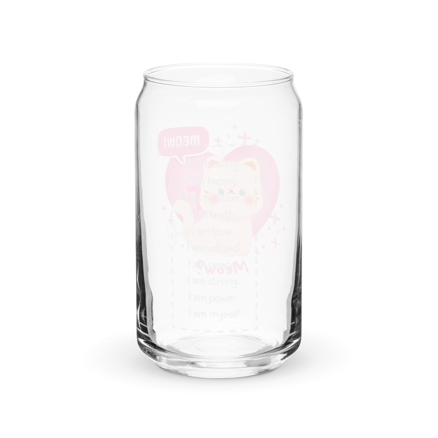 Adorable Little Korean Cartoon Kitty Meow Meow Pun Kawaii Cat Can-shaped glass