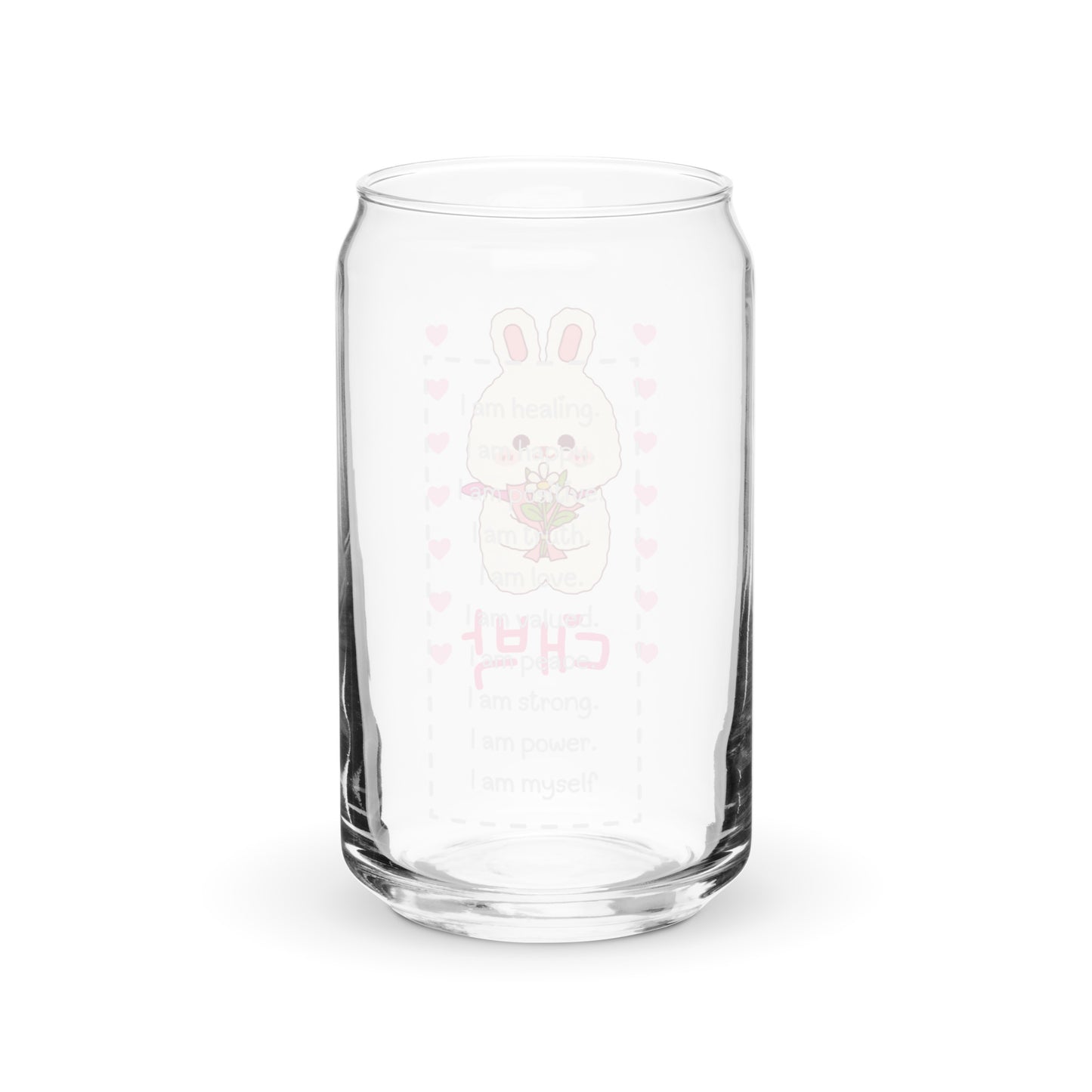 Adorable Cute Coquette Korean Bunny Pink Can-shaped glass