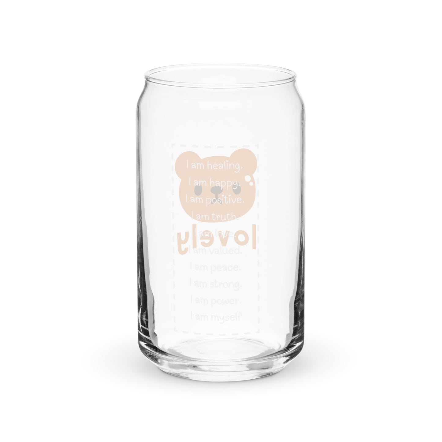 Adorable Lovely Brown Bear Kawaii Cartoon Can-shaped glass