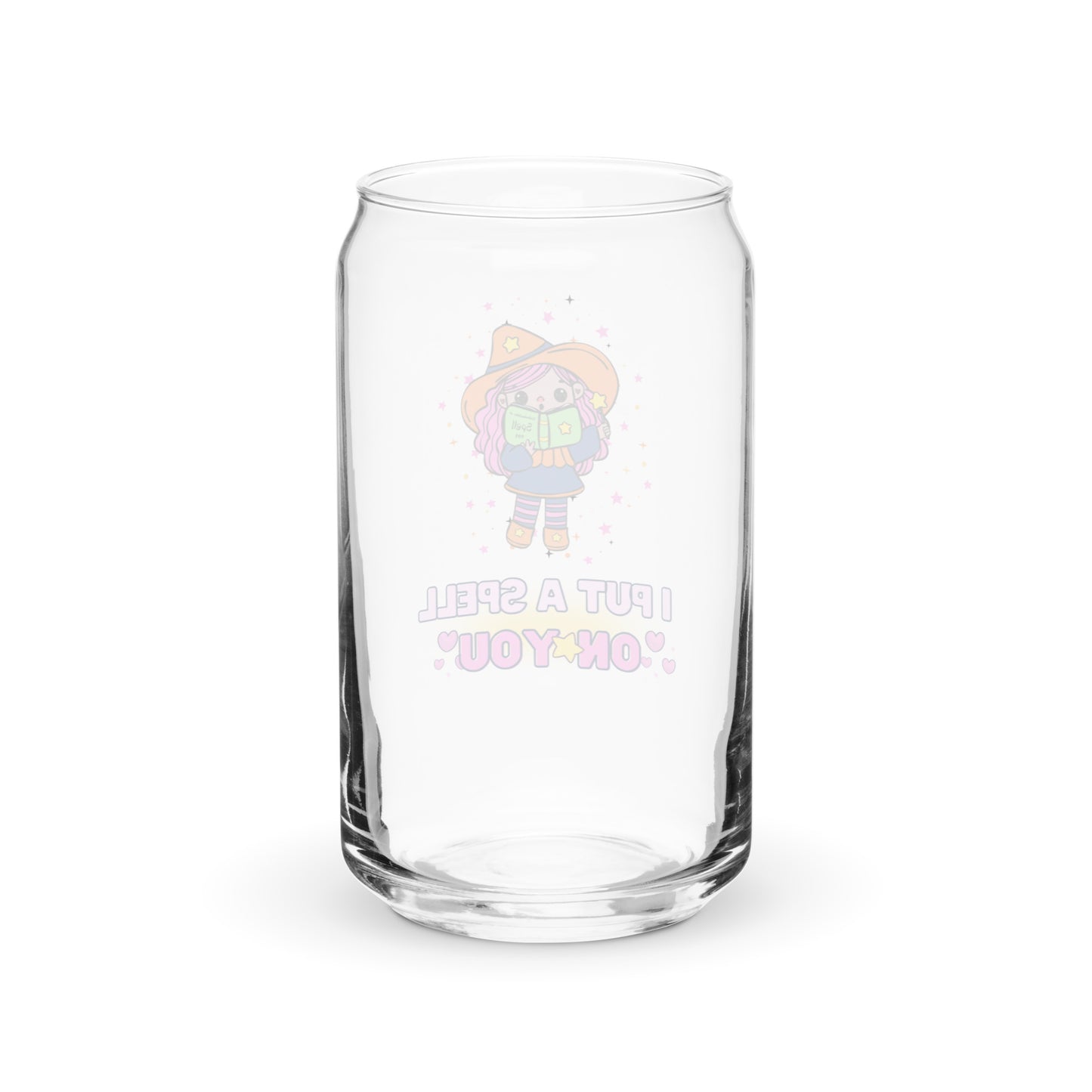 Cute Little Magical Witch Spell On You Kawaii Halloween Can-shaped glass