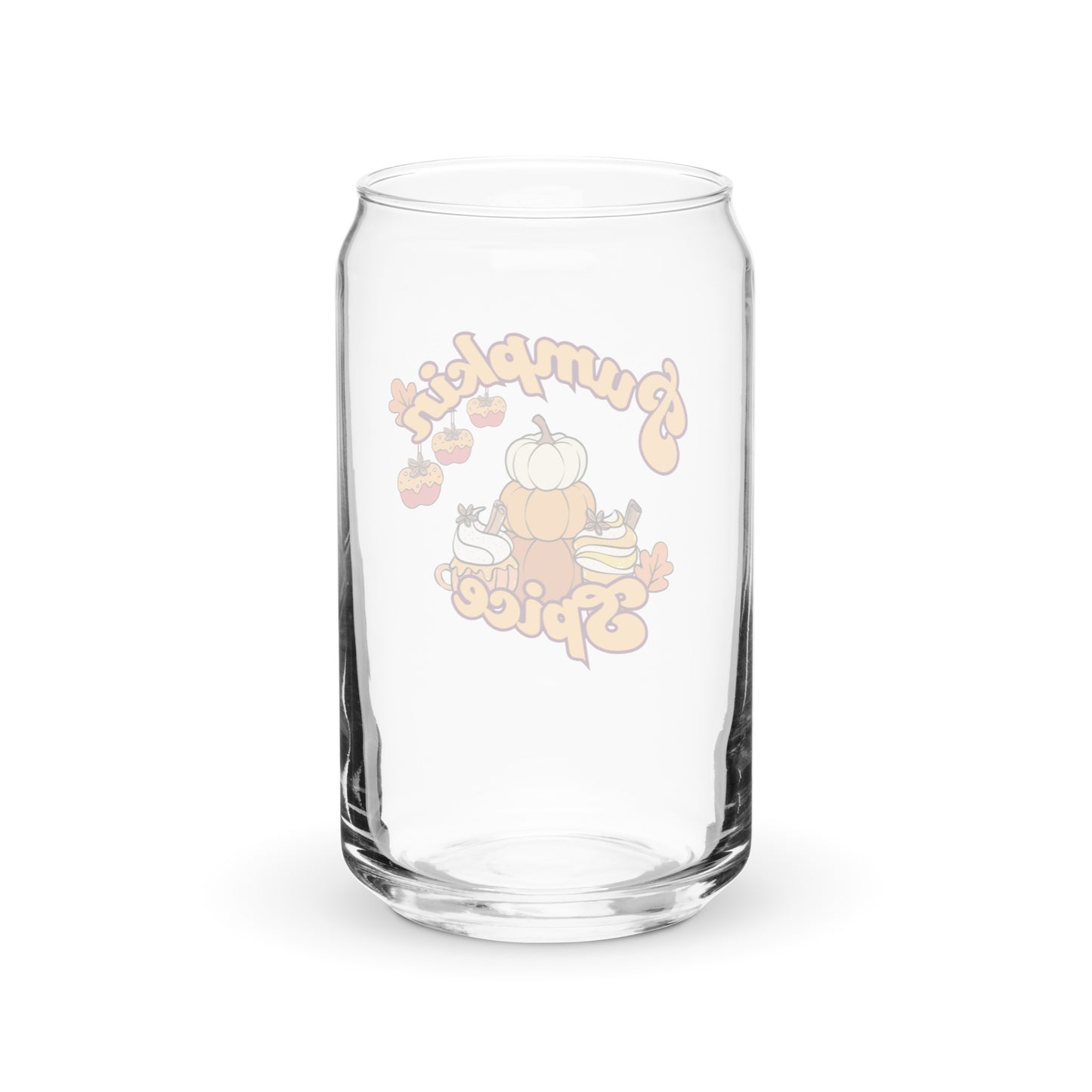 Cute Pumpkin Spice Fall Themed Can-shaped glass