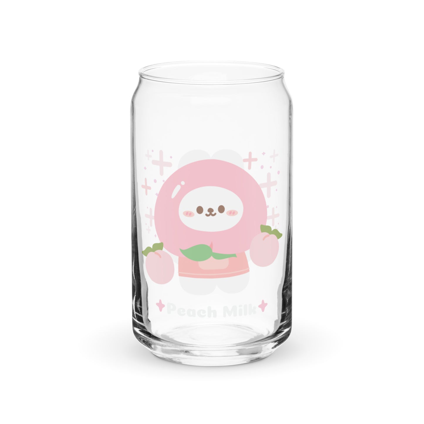 Cutie Cartoon Peach Bunny Peach Milk Kawaii Can-shaped glass