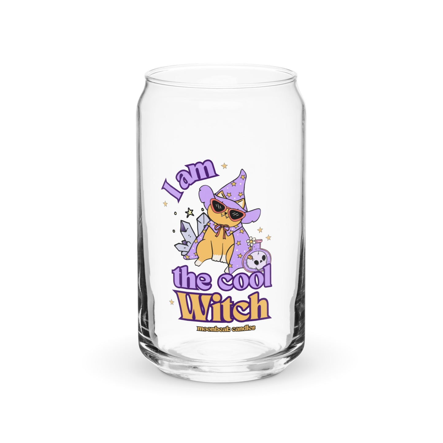 Cute Witch Cat Im The Cool Witch Halloween Can-shaped glass