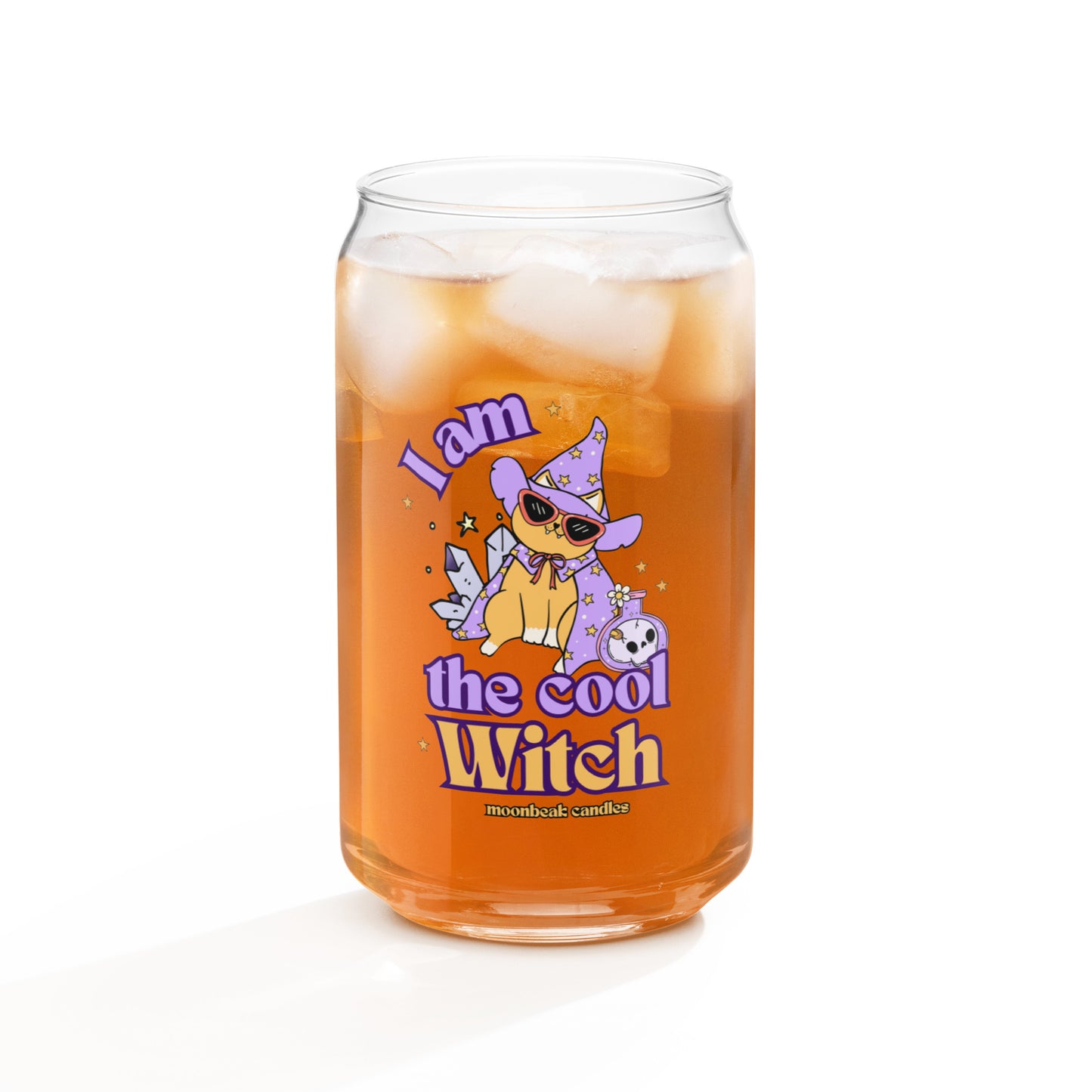 Cute Witch Cat Im The Cool Witch Halloween Can-shaped glass