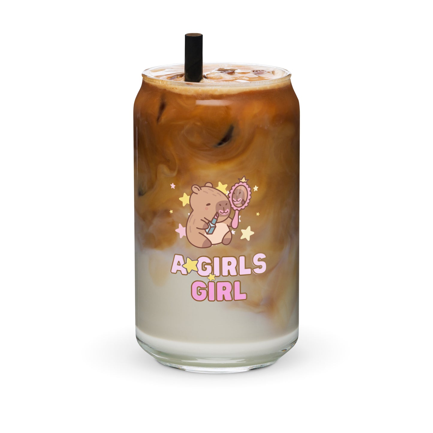 Kawaii Capybara Girls Girl Cute Girly Anime Can-shaped glass