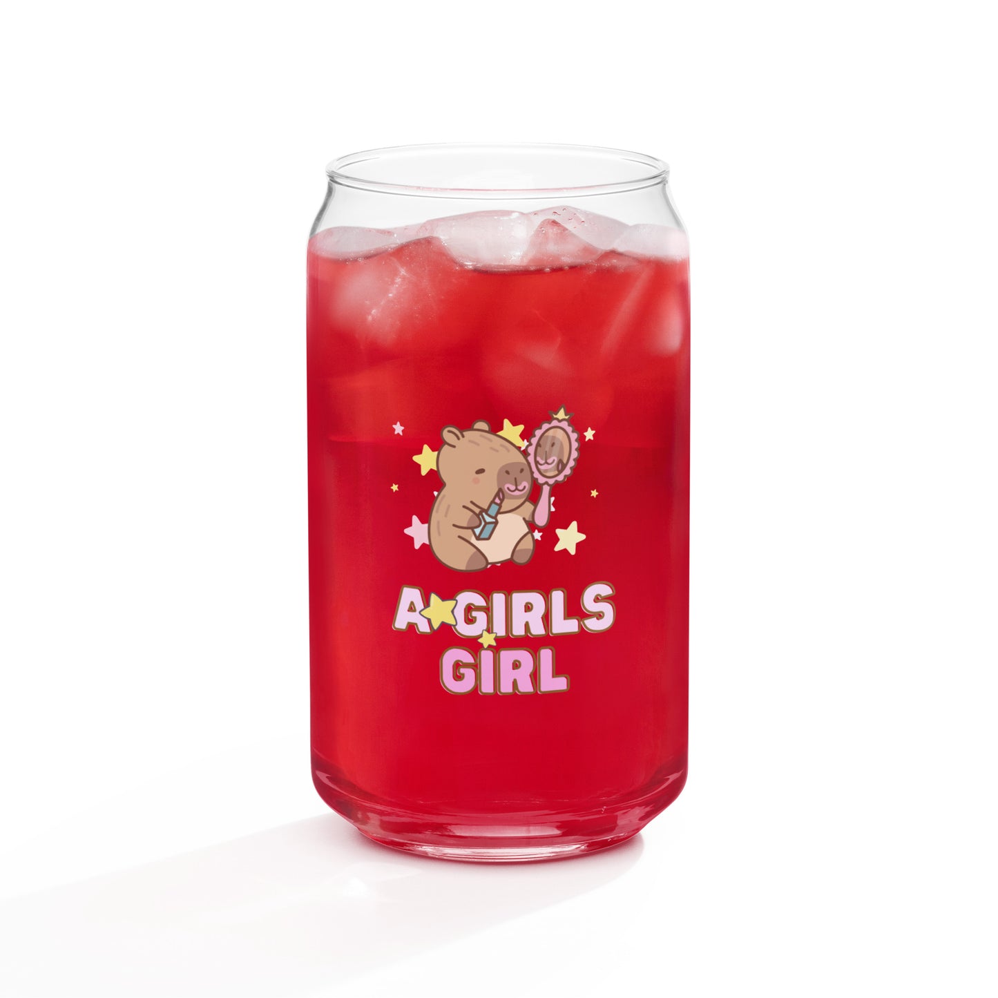 Kawaii Capybara Girls Girl Cute Girly Anime Can-shaped glass