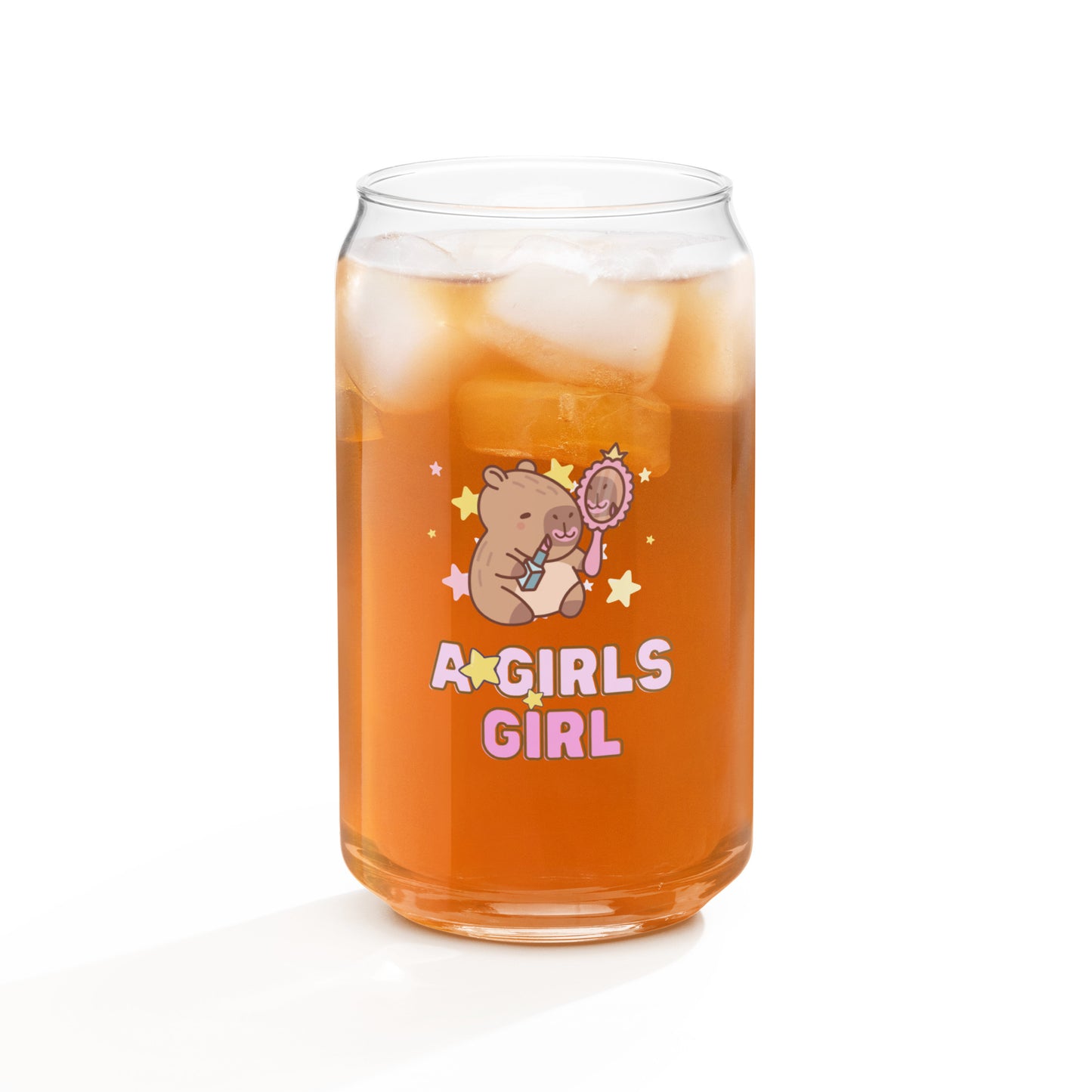 Kawaii Capybara Girls Girl Cute Girly Anime Can-shaped glass