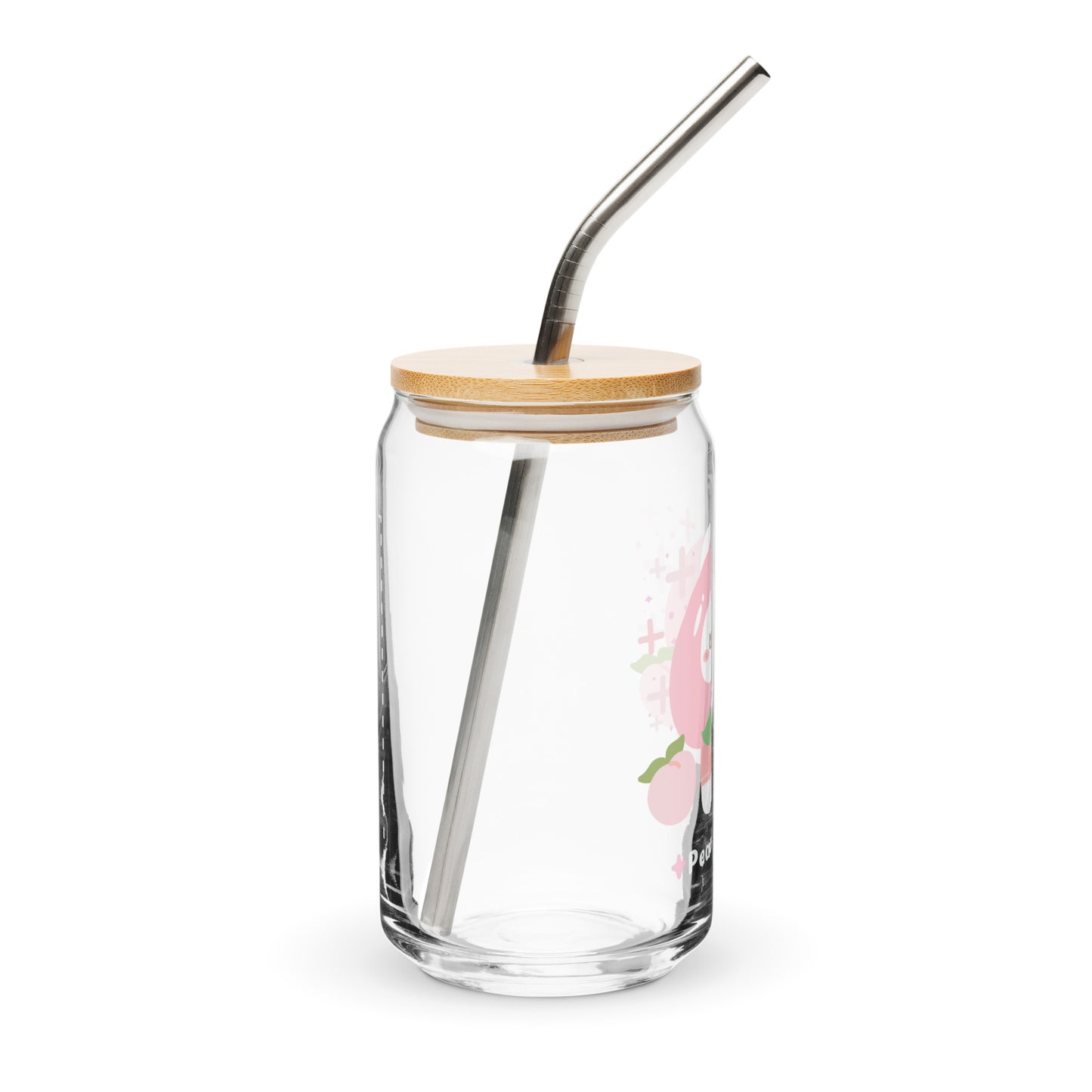 Cutie Cartoon Peach Bunny Peach Milk Kawaii Can-shaped glass