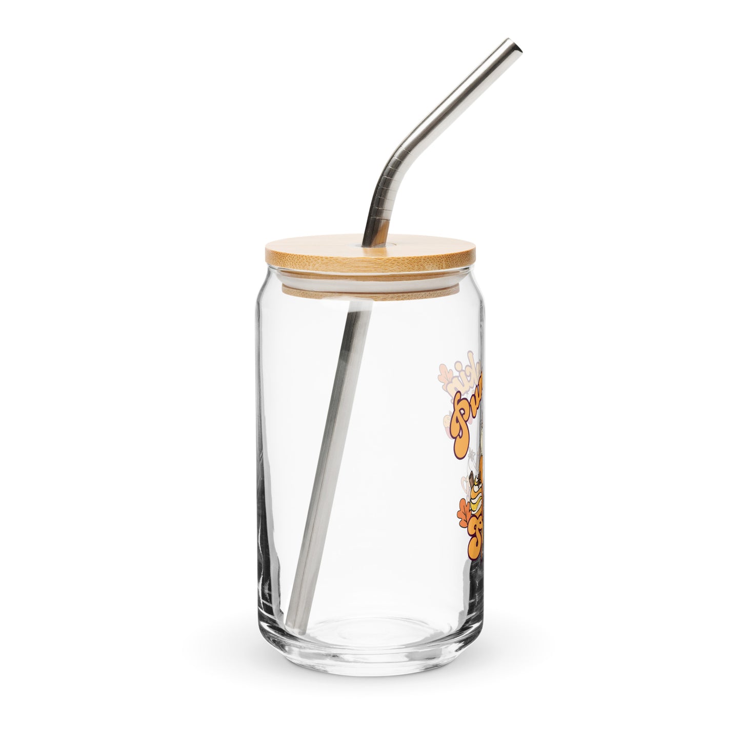 Cute Pumpkin Spice Fall Themed Can-shaped glass