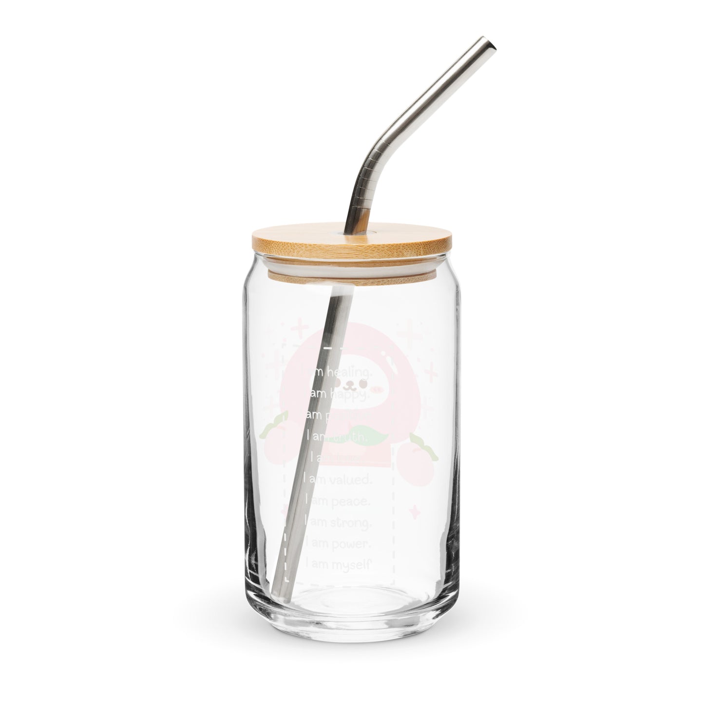 Cutie Cartoon Peach Bunny Peach Milk Kawaii Can-shaped glass