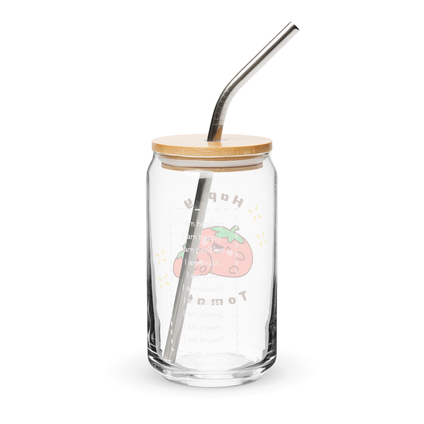 Super Cute Happy Tomatoes Kawaii Cartoon Can-shaped glass