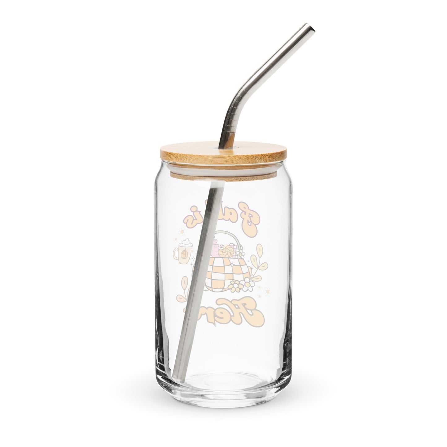 Cute Fall Is Here Pumpkin Sweets Themed Can-shaped glass