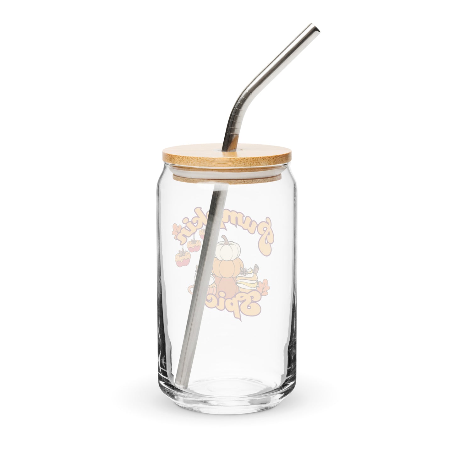 Cute Pumpkin Spice Fall Themed Can-shaped glass