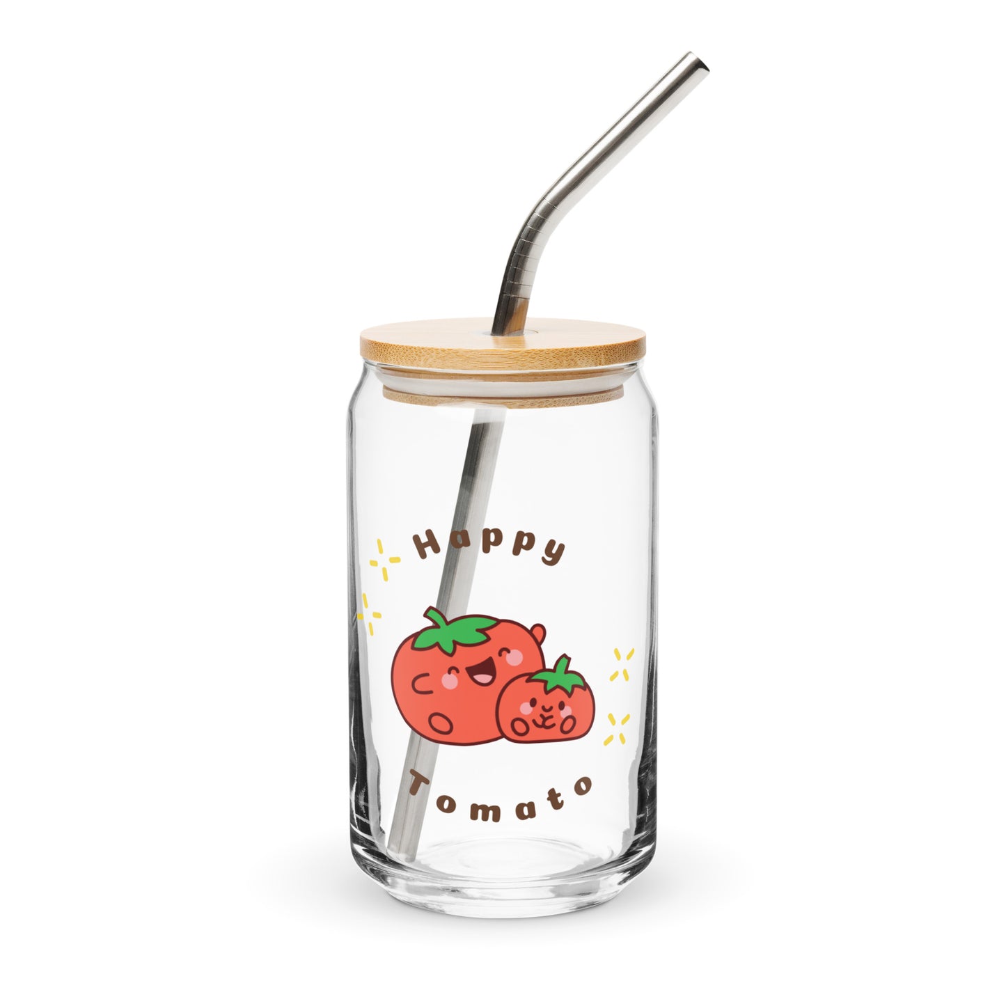 Super Cute Happy Tomatoes Kawaii Cartoon Can-shaped glass