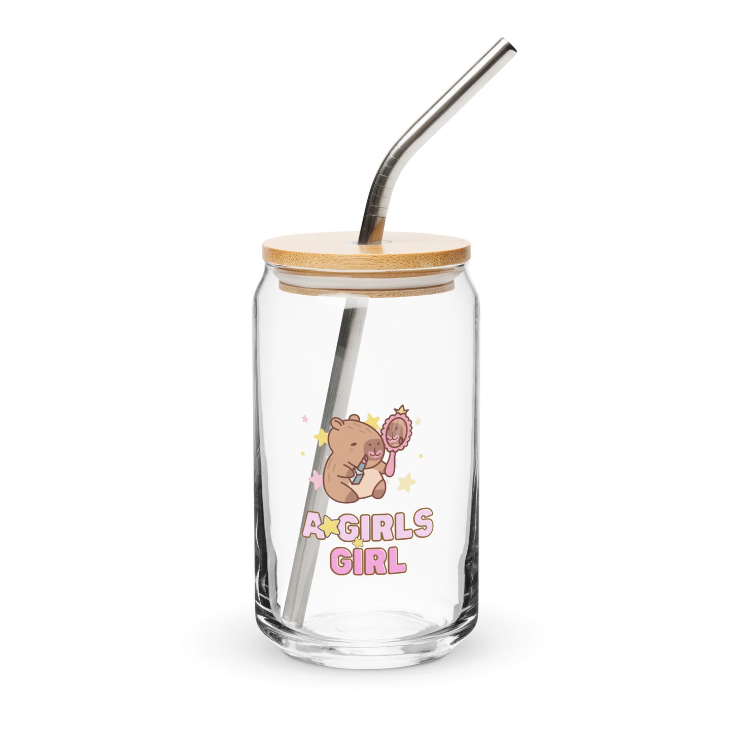 Kawaii Capybara Girls Girl Cute Girly Anime Can-shaped glass