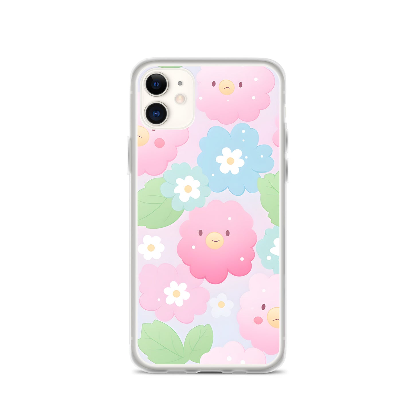 Kawaii Pastel Fluffy Anime Flowers Clear Case for iPhone®