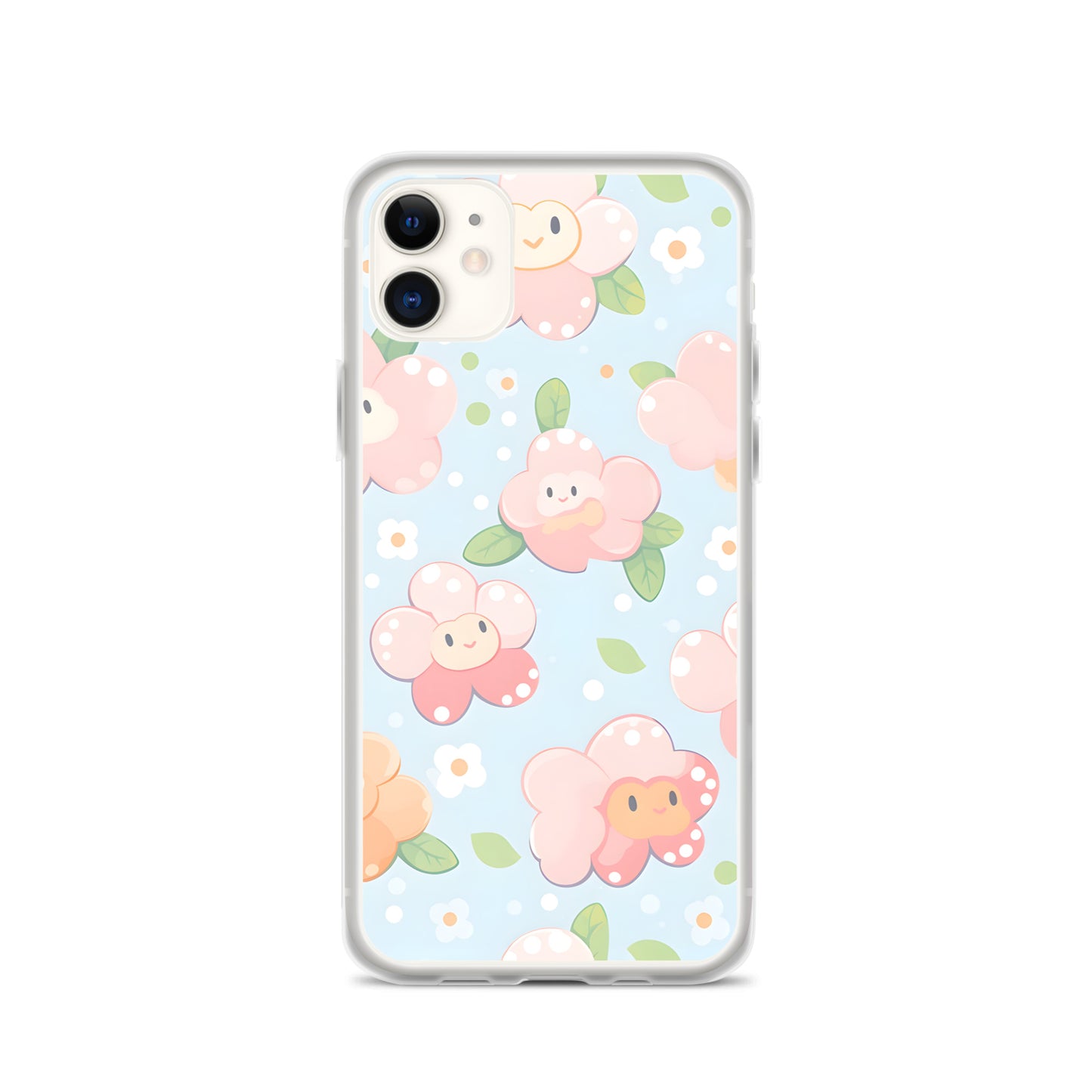 Kawaii Pastel Fall Doodle Anime Flowers Clear Case for iPhone®