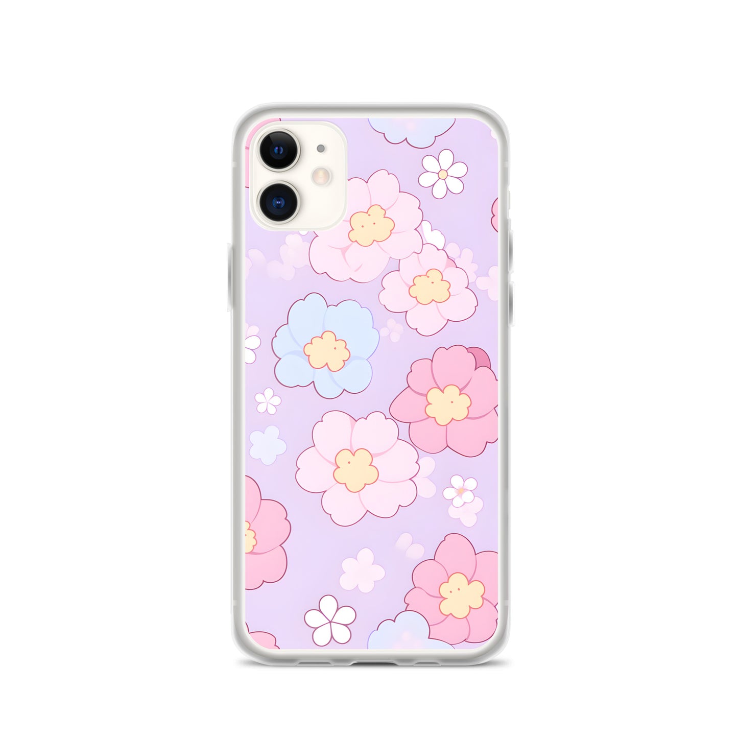 Kawaii Girly Pastel Flowers Clear Case for iPhone®