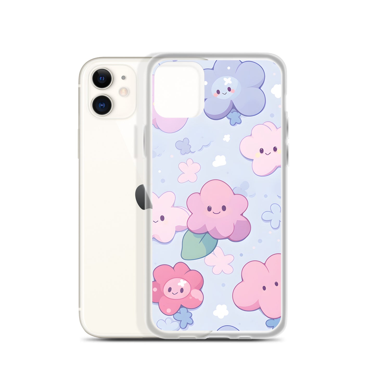 Kawaii Cute Anime Flowers Clear Case for iPhone®