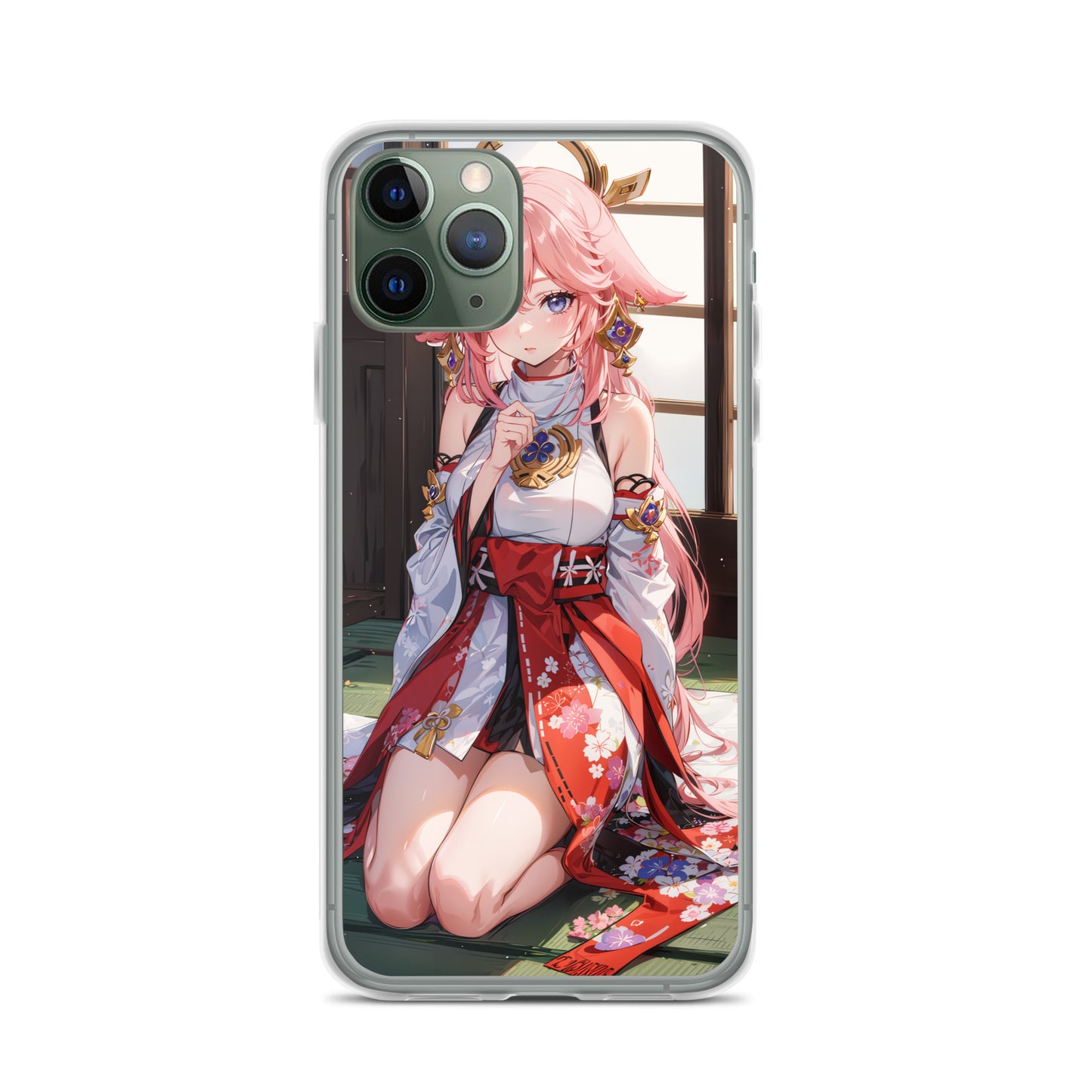 Kawaii Yae Miko Genshin Drawing Clear Case for iPhone®