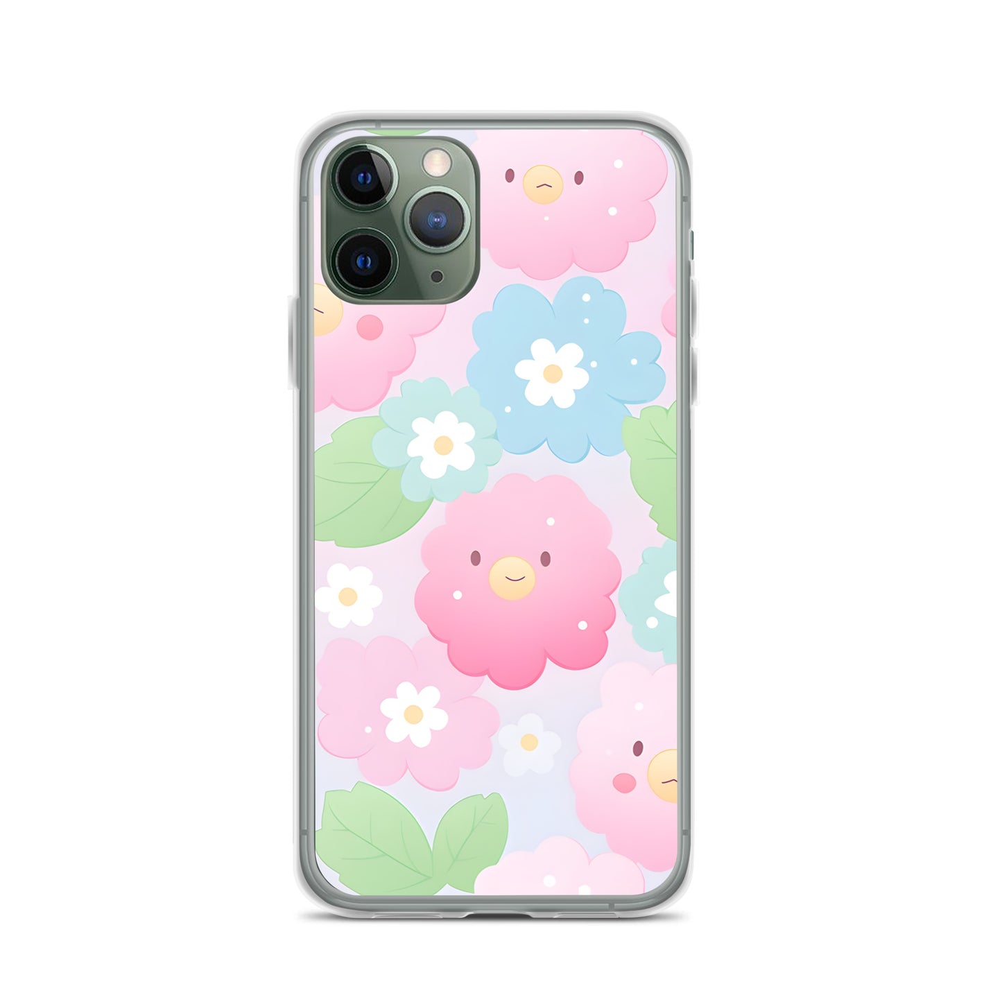 Kawaii Pastel Fluffy Anime Flowers Clear Case for iPhone®