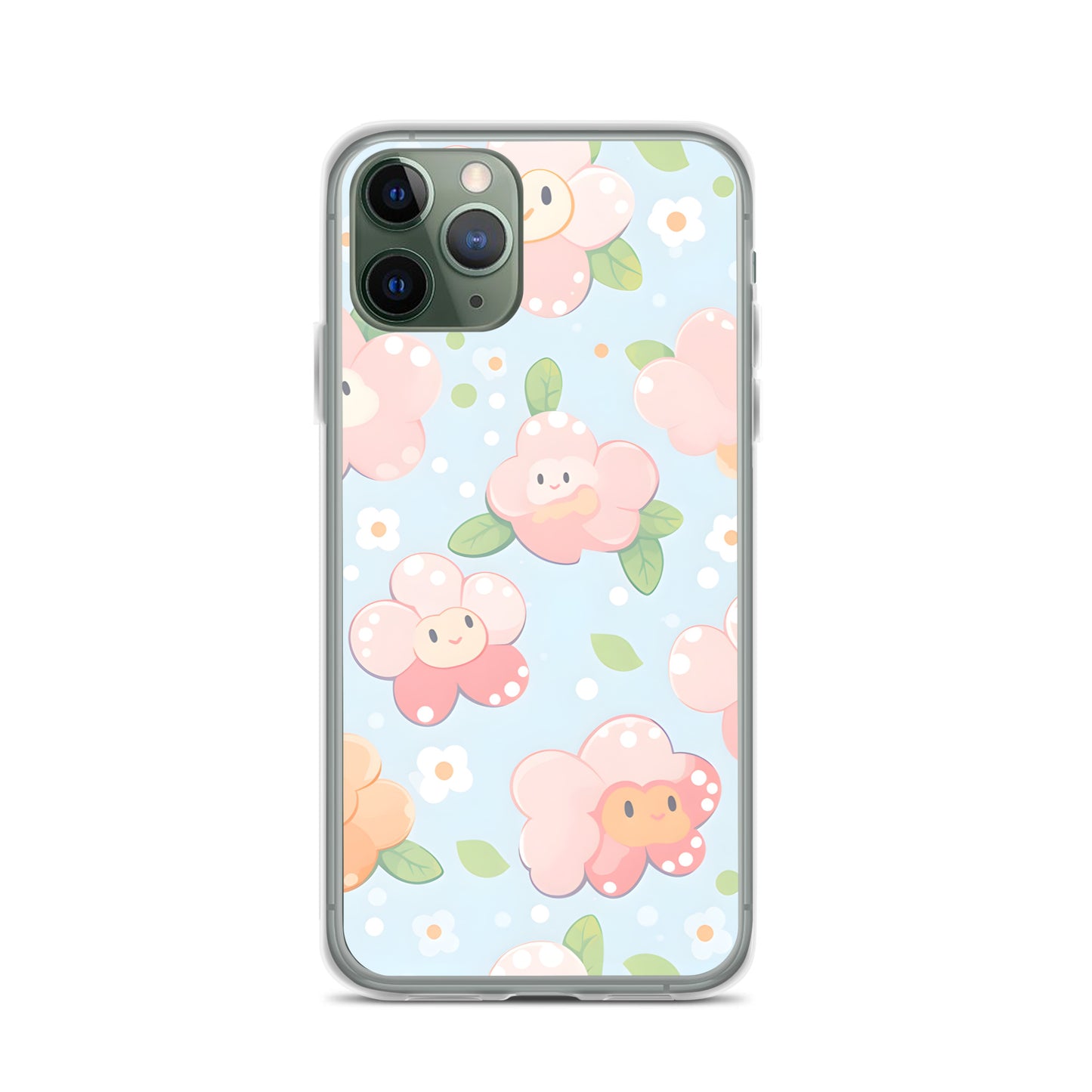 Kawaii Pastel Fall Doodle Anime Flowers Clear Case for iPhone®