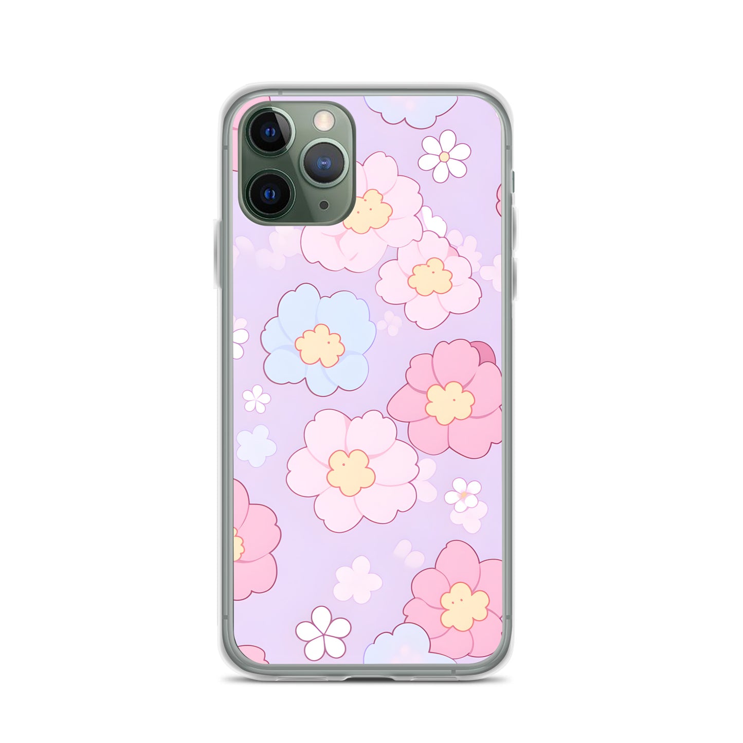 Kawaii Girly Pastel Flowers Clear Case for iPhone®