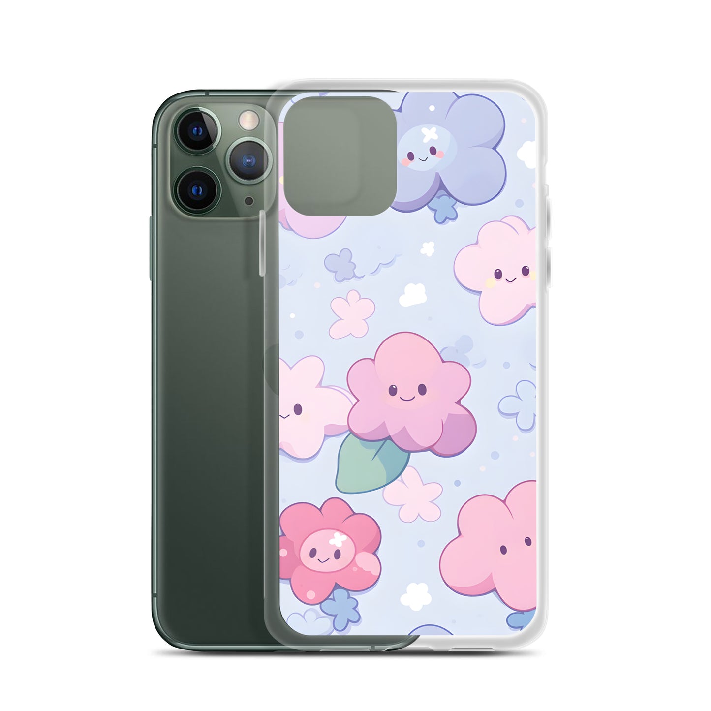 Kawaii Cute Anime Flowers Clear Case for iPhone®