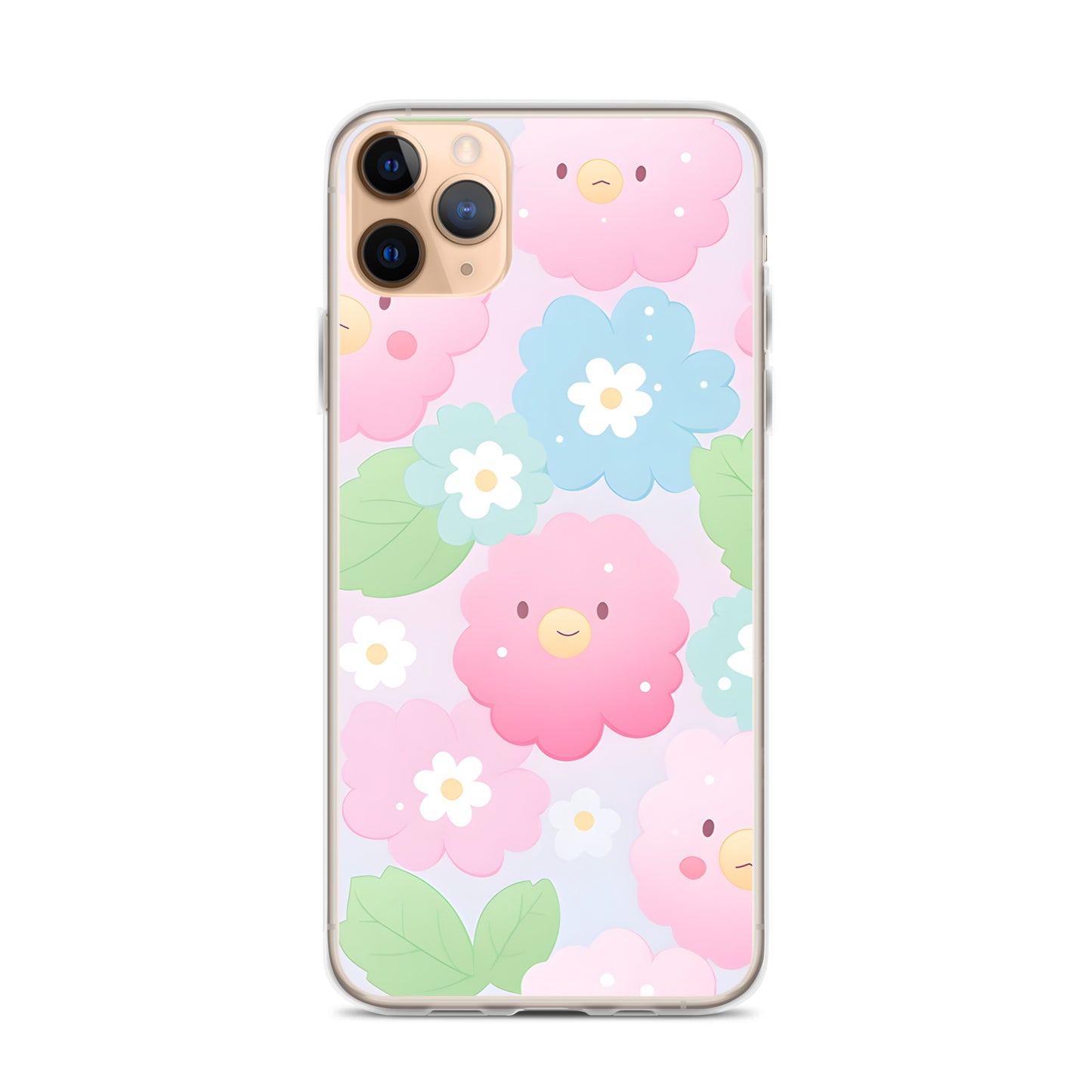 Kawaii Pastel Fluffy Anime Flowers Clear Case for iPhone®