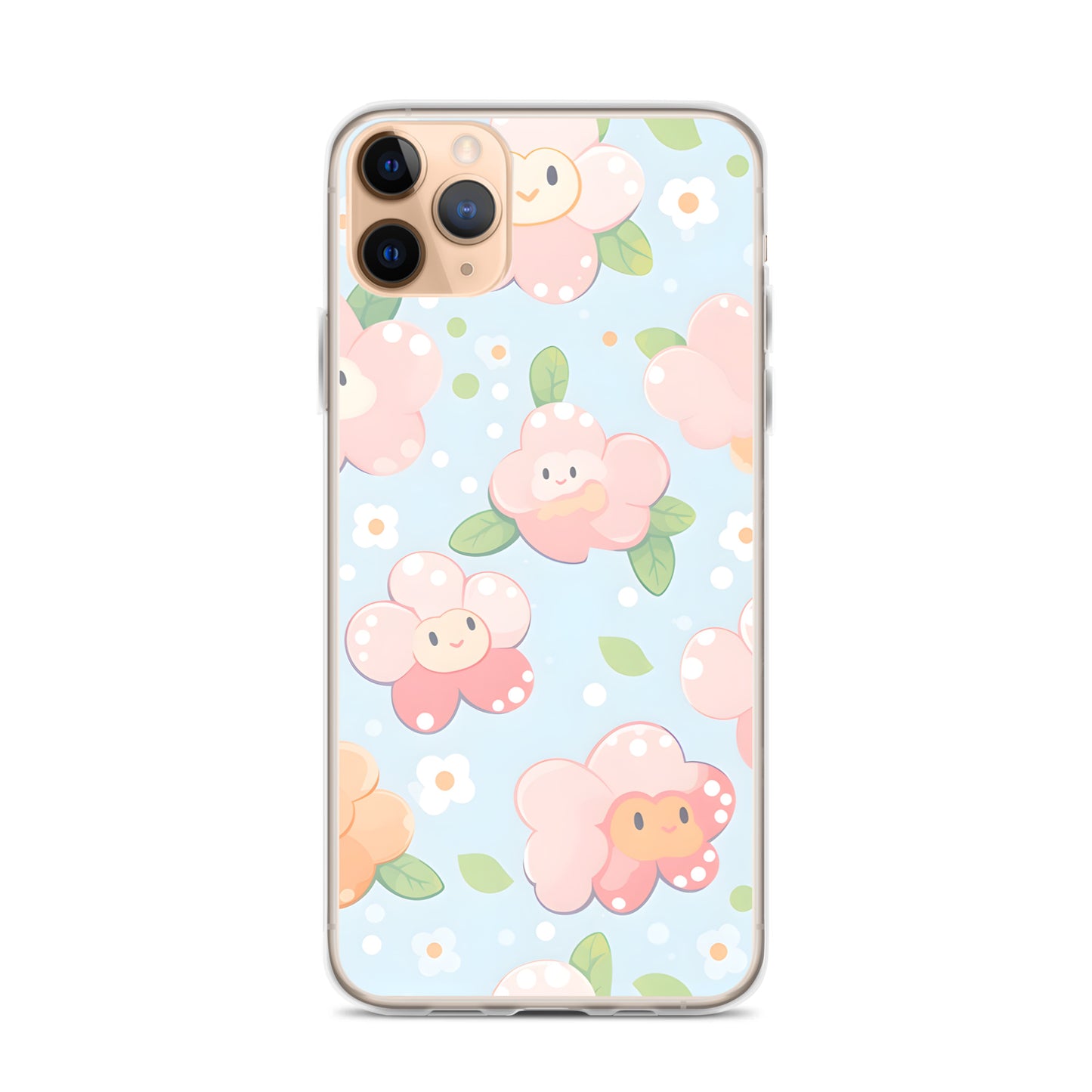 Kawaii Pastel Fall Doodle Anime Flowers Clear Case for iPhone®