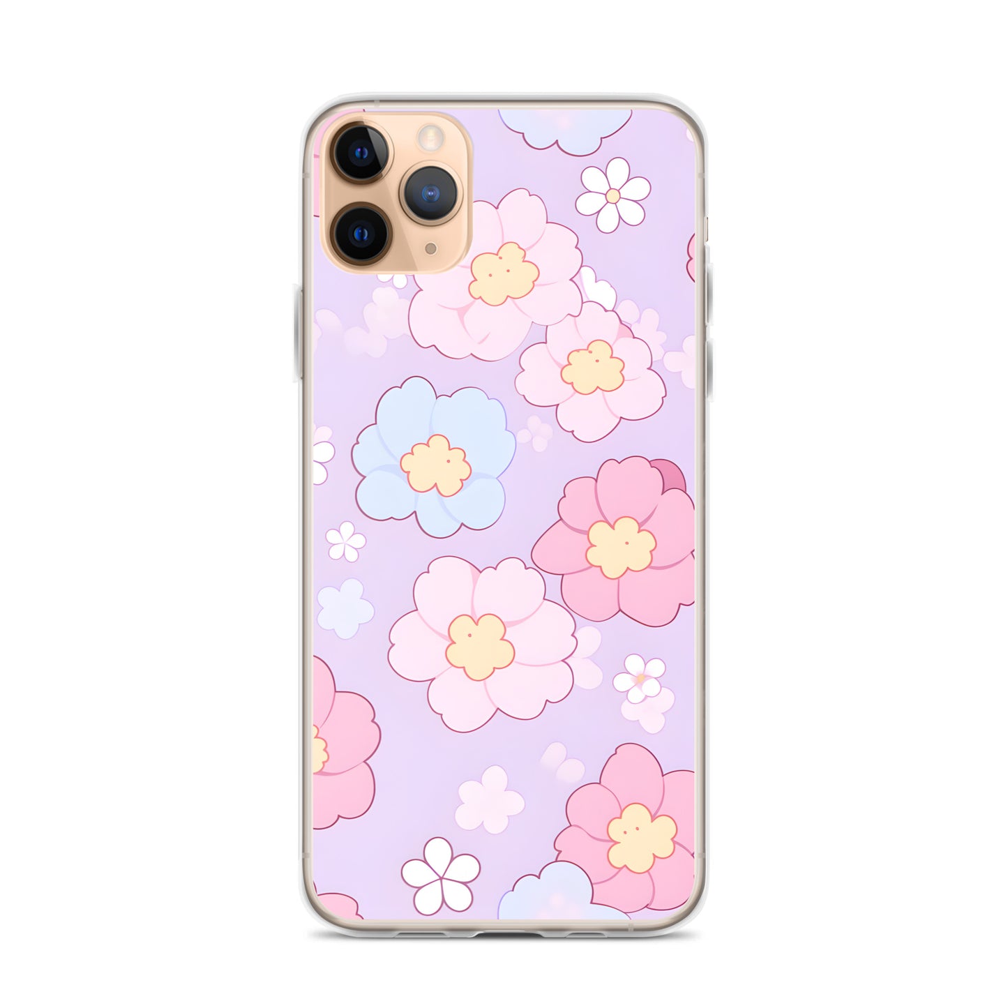 Kawaii Girly Pastel Flowers Clear Case for iPhone®