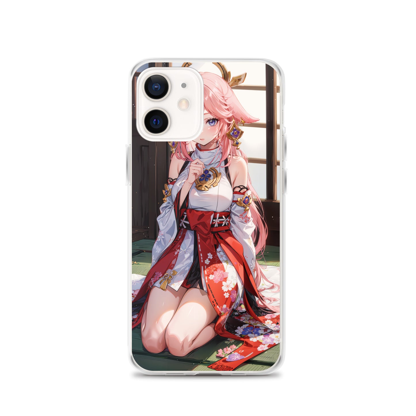 Kawaii Yae Miko Genshin Drawing Clear Case for iPhone®