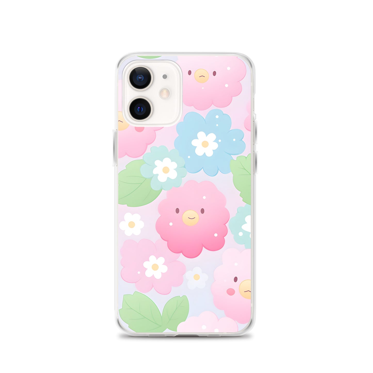 Kawaii Pastel Fluffy Anime Flowers Clear Case for iPhone®