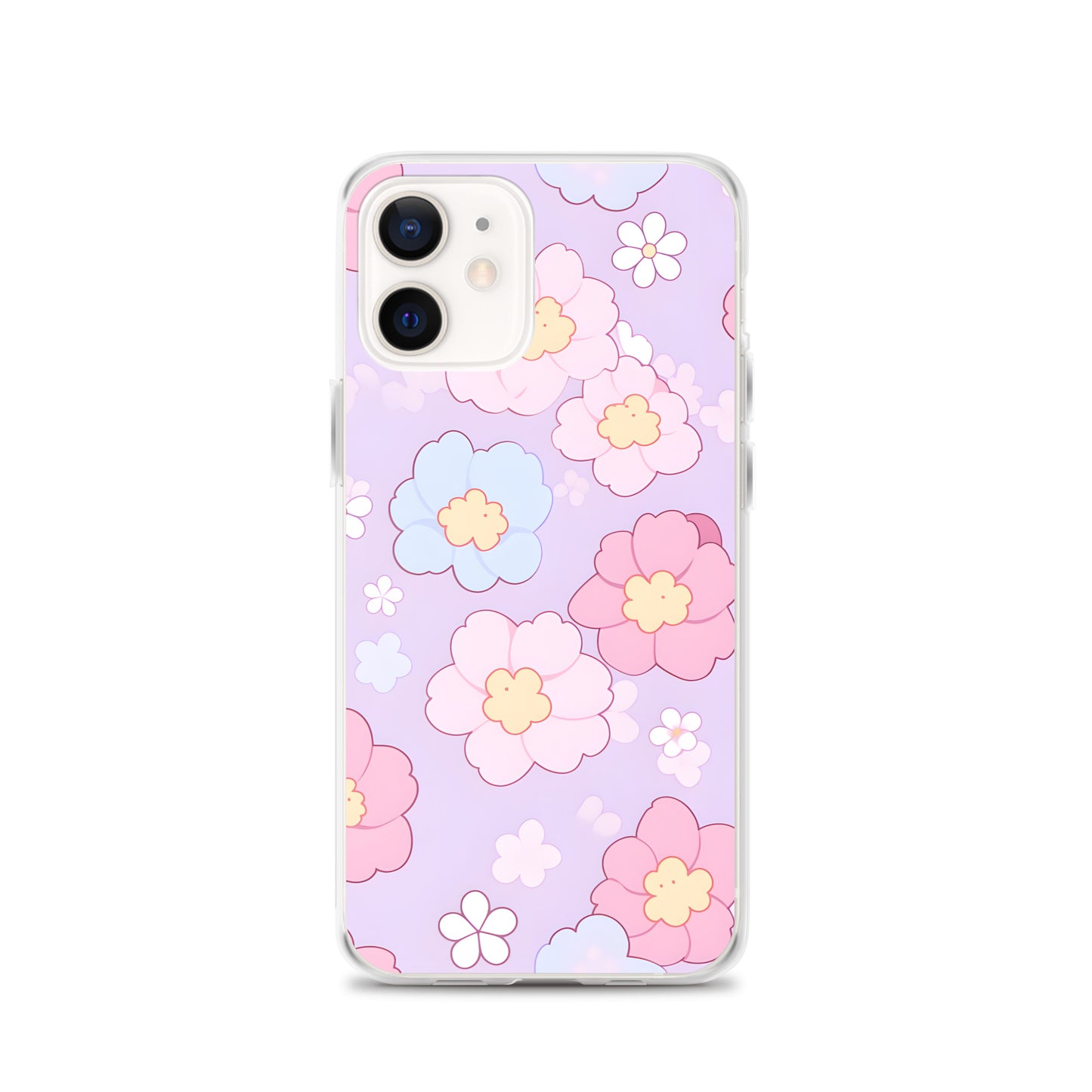 Kawaii Girly Pastel Flowers Clear Case for iPhone®