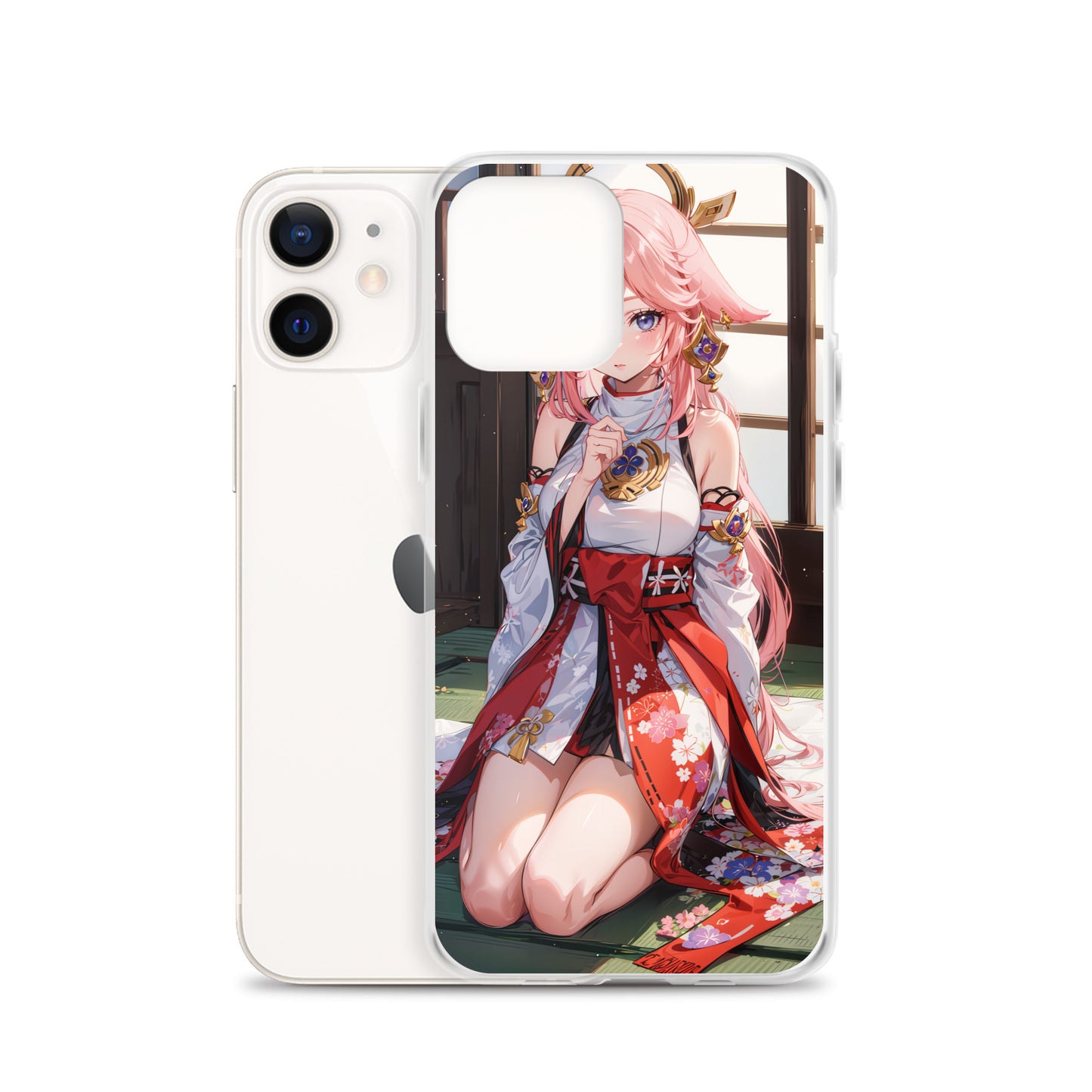 Kawaii Yae Miko Genshin Drawing Clear Case for iPhone®