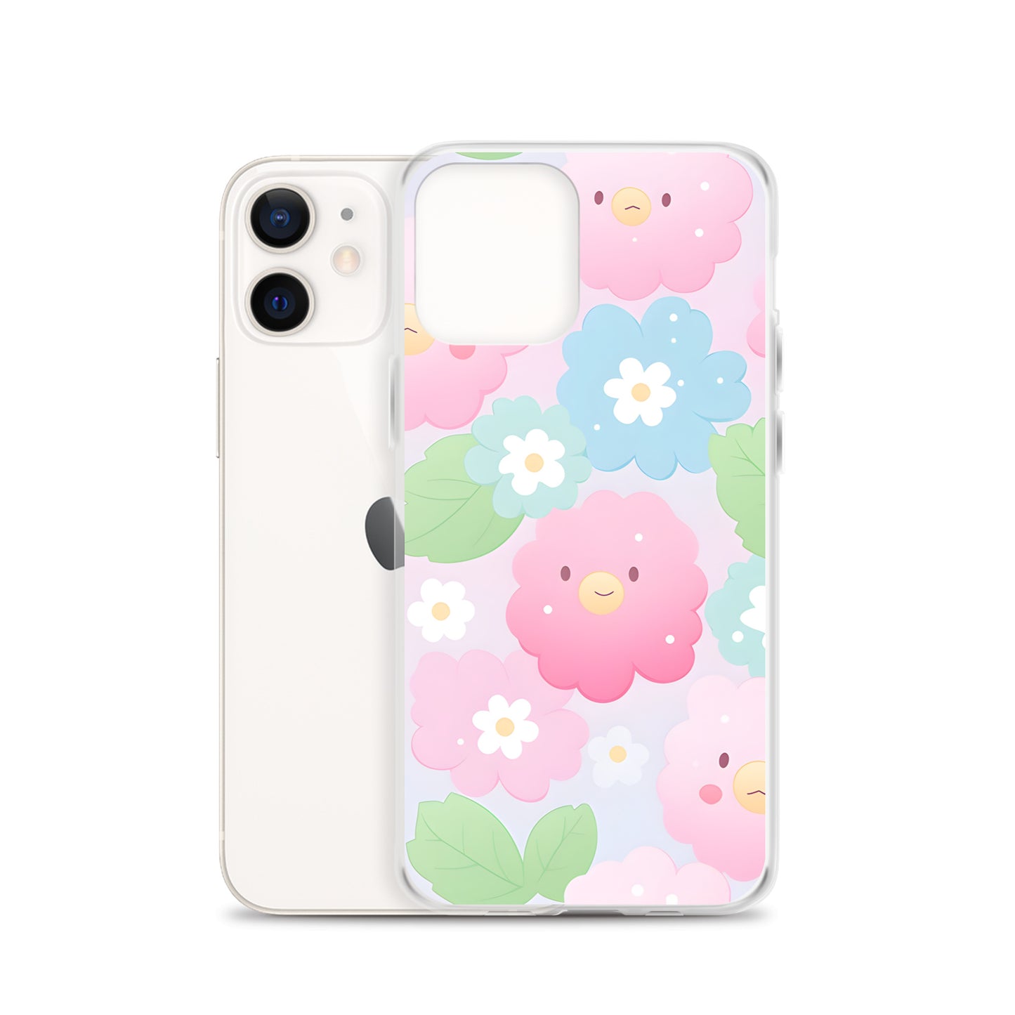 Kawaii Pastel Fluffy Anime Flowers Clear Case for iPhone®