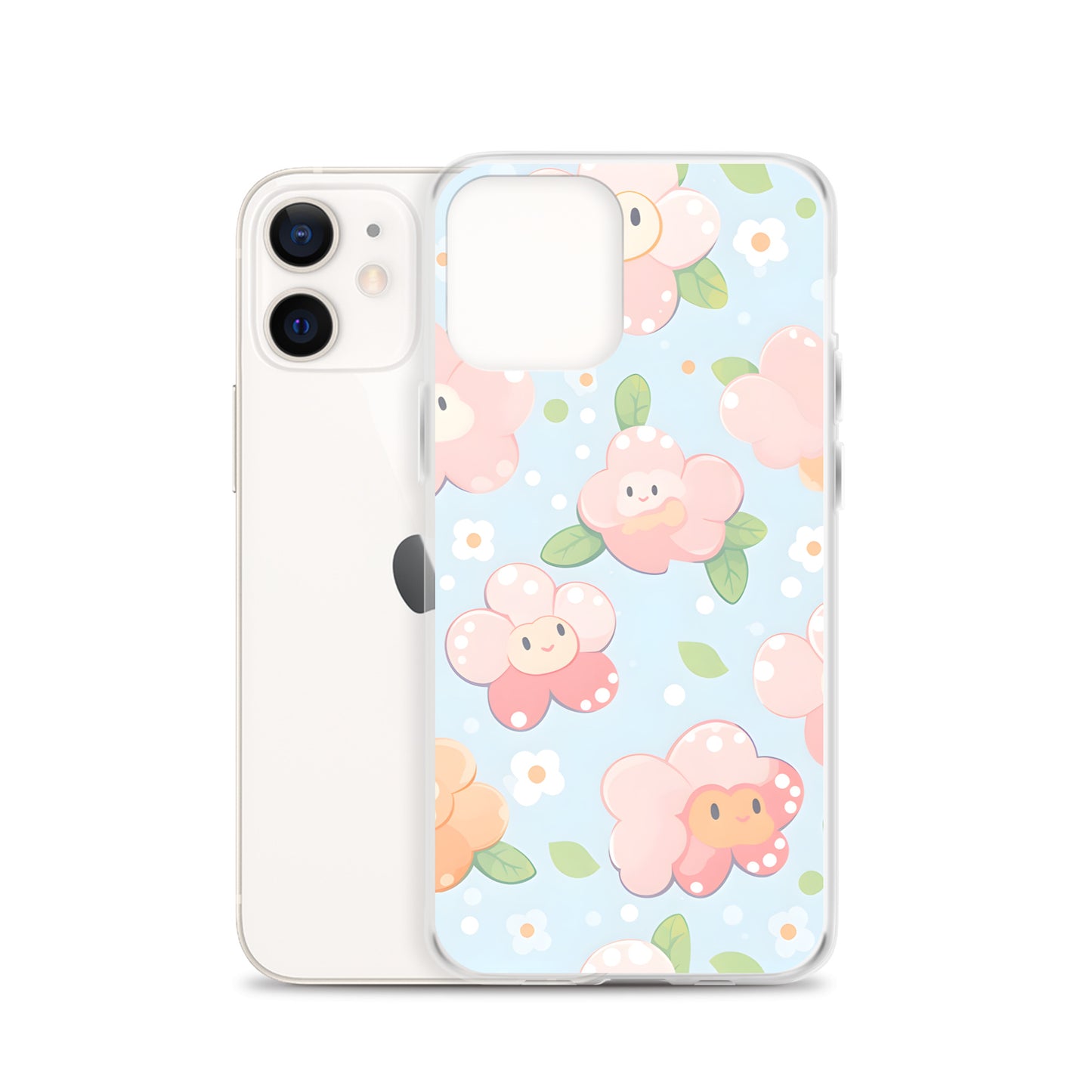 Kawaii Pastel Fall Doodle Anime Flowers Clear Case for iPhone®