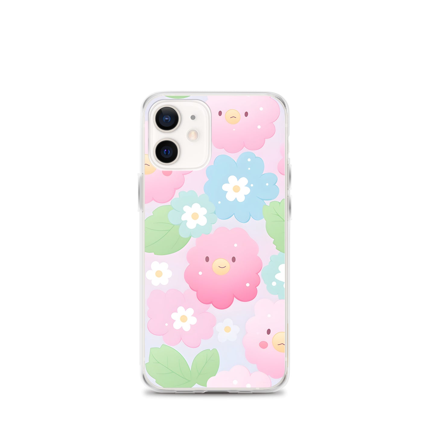 Kawaii Pastel Fluffy Anime Flowers Clear Case for iPhone®