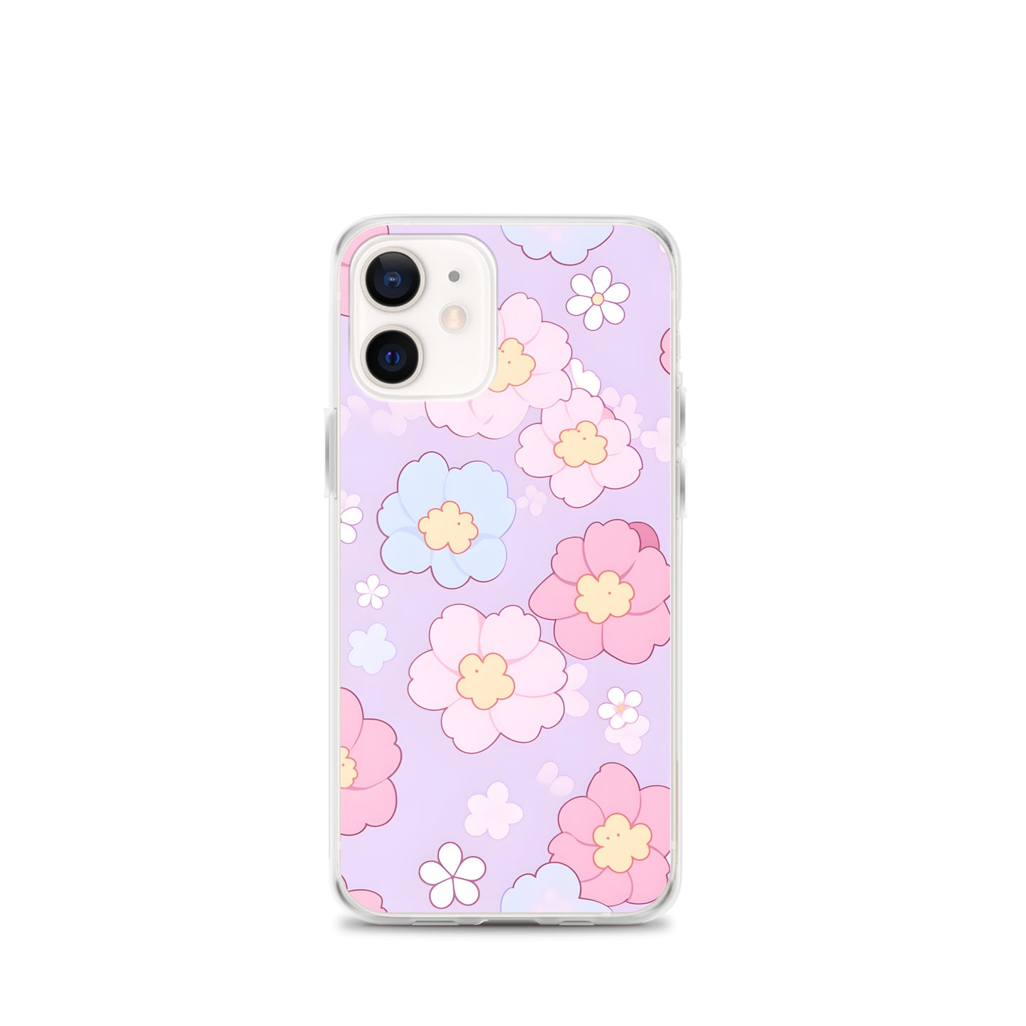 Kawaii Girly Pastel Flowers Clear Case for iPhone®