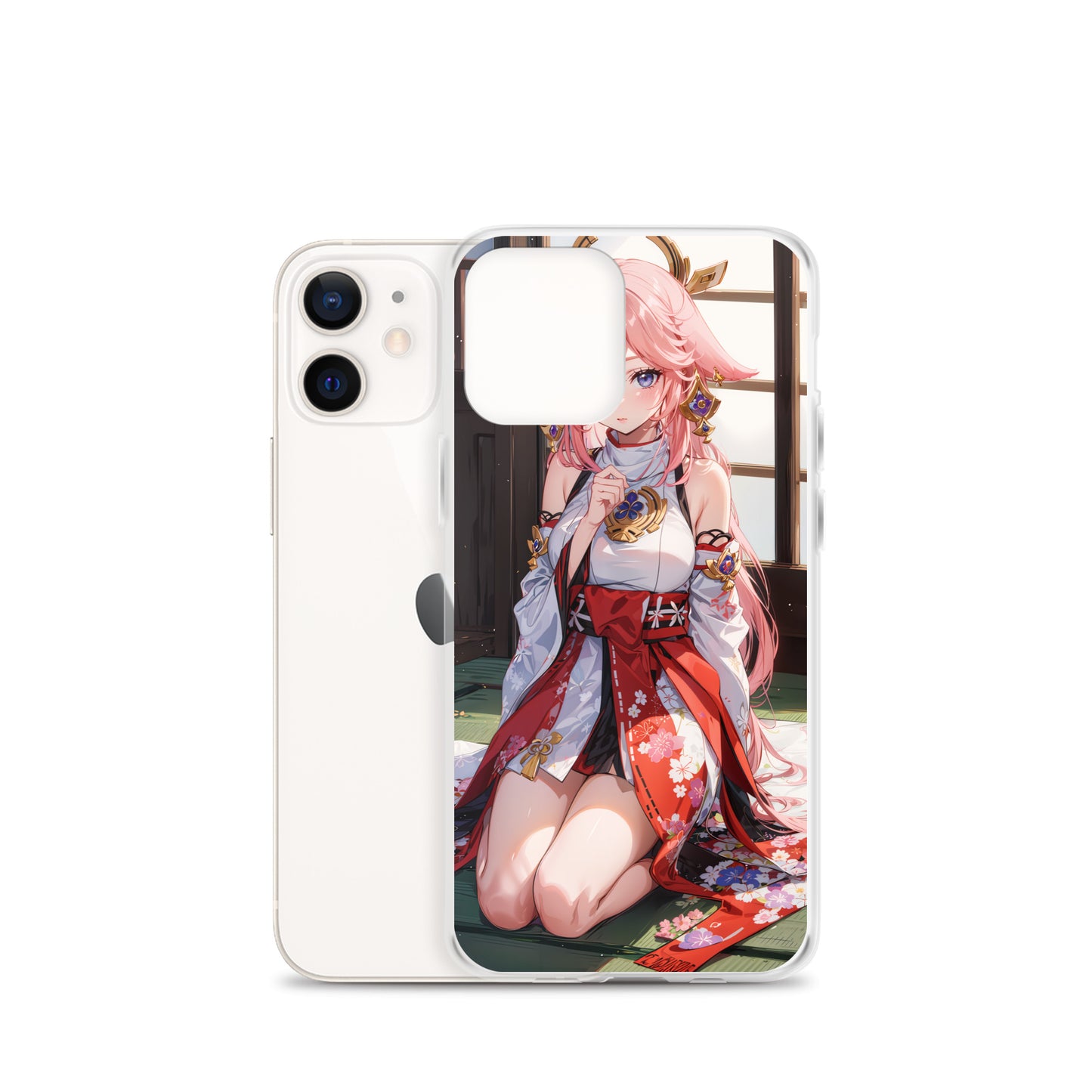 Kawaii Yae Miko Genshin Drawing Clear Case for iPhone®