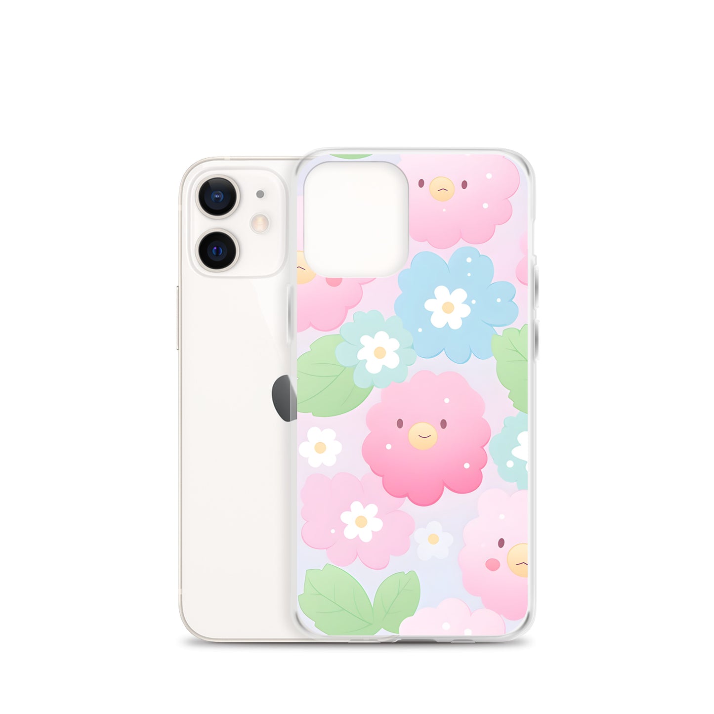 Kawaii Pastel Fluffy Anime Flowers Clear Case for iPhone®