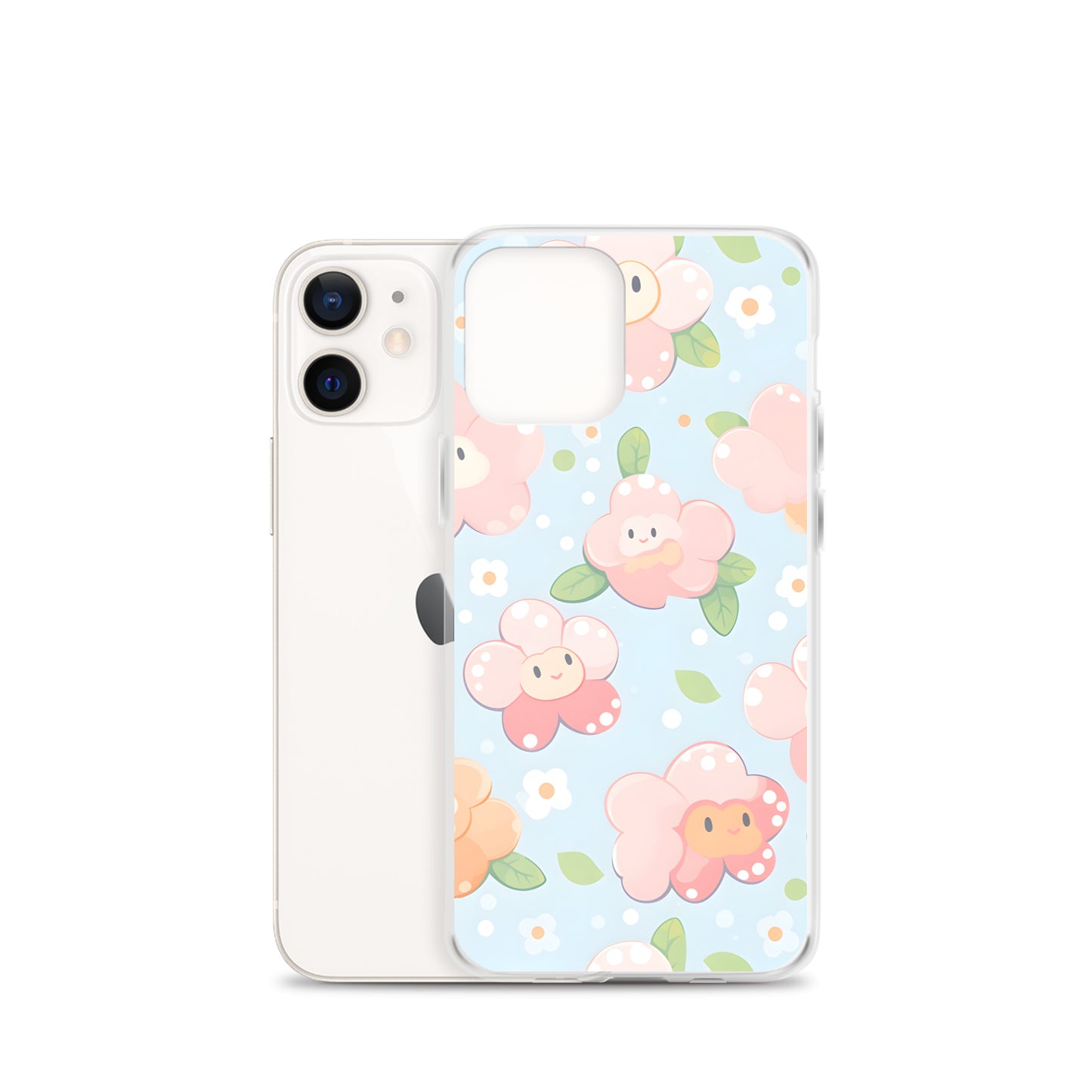 Kawaii Pastel Fall Doodle Anime Flowers Clear Case for iPhone®