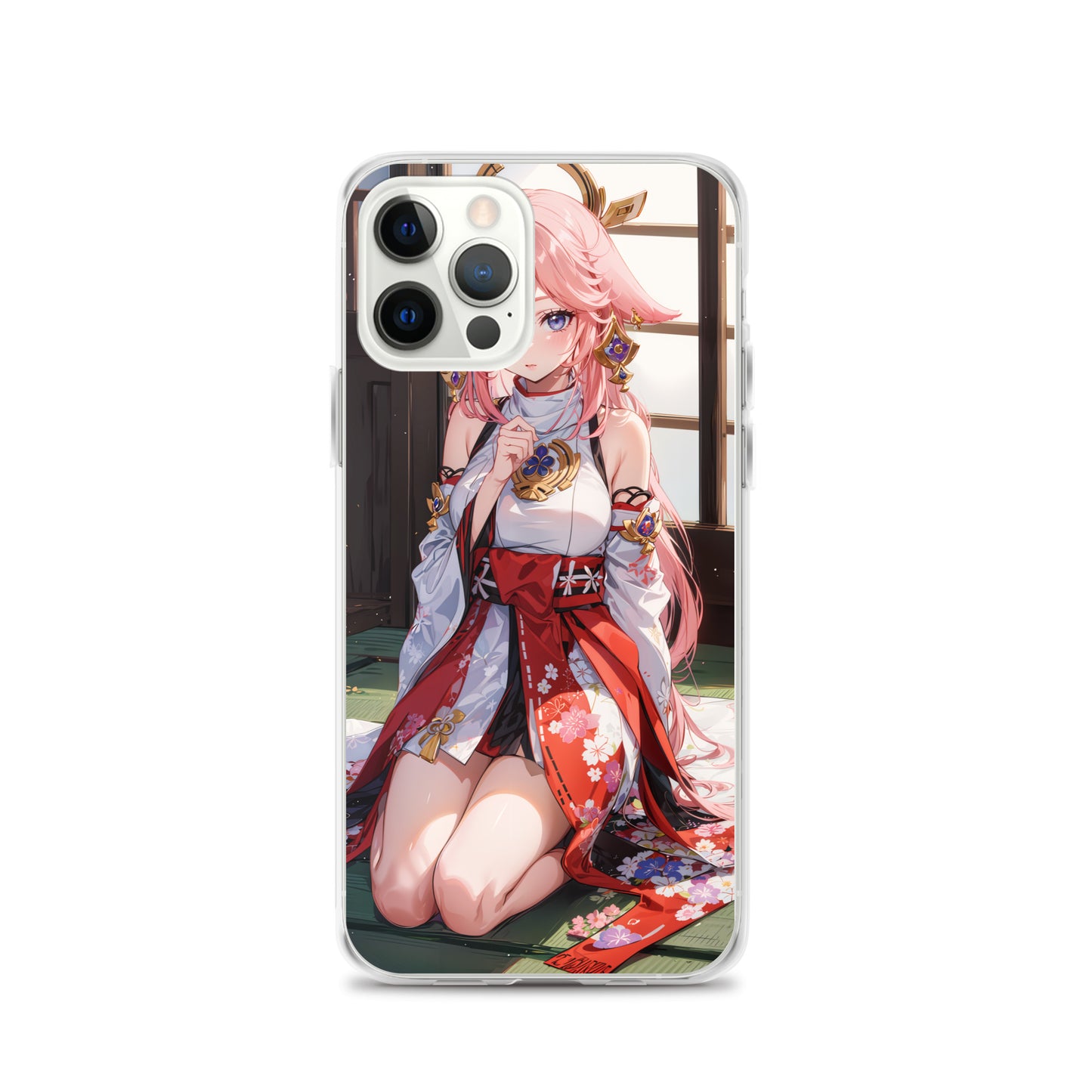 Kawaii Yae Miko Genshin Drawing Clear Case for iPhone®