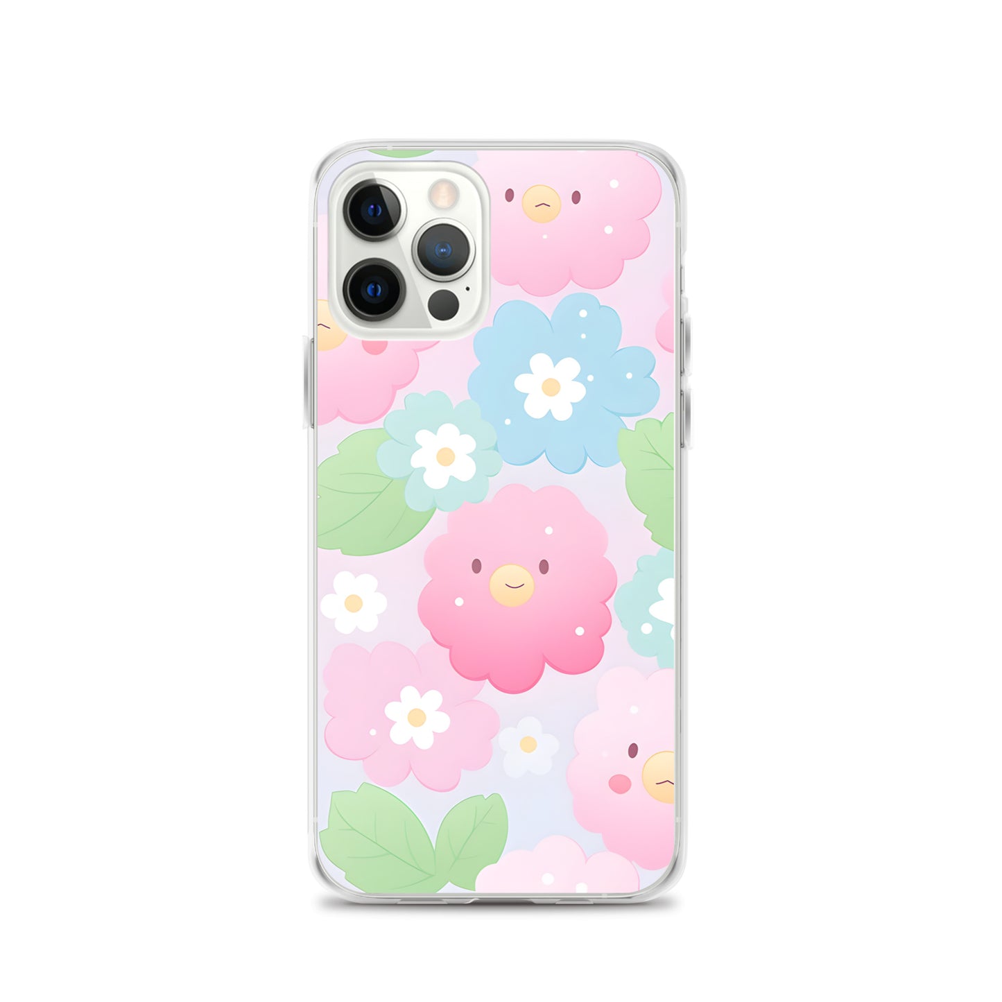 Kawaii Pastel Fluffy Anime Flowers Clear Case for iPhone®